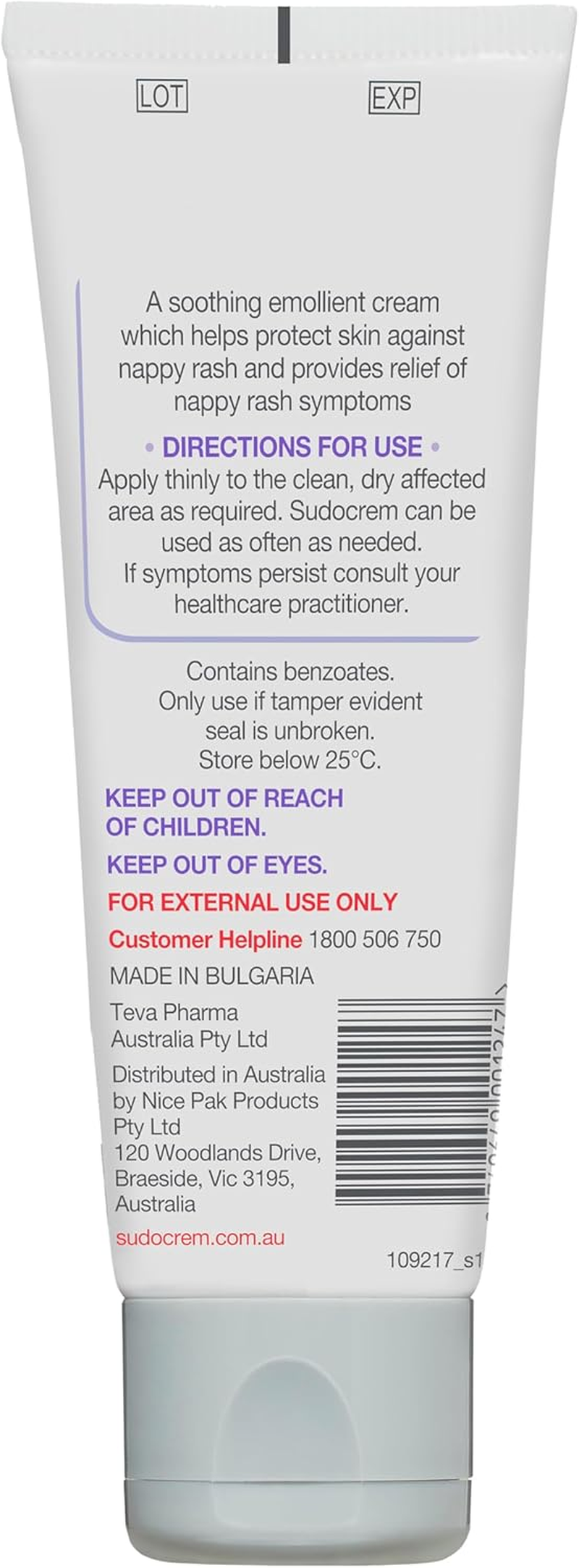 SUDOCREM - Healing Cream | Soothes & Protects against Nappy Rash | 100G image number 1