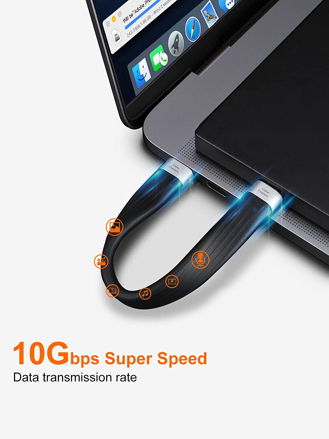 USB C to USB C Short Cable 3.1 Gen 2 Cable with Power Delivery, 60W 3A Fast Charge Cable 10Gbps with 4K Video Output, Compatible with Ipad Air5,Galaxy S22+/S22/S21/S20, Ipad Pro, Etc, 0.4Ft/5Inch image number 2