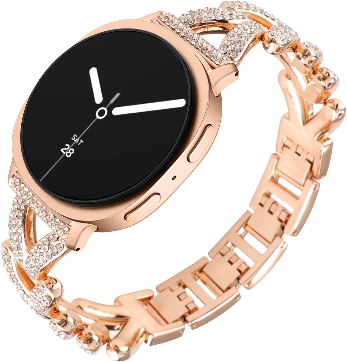 Wopail Metal Bracelet for Samsung Galaxy Watch 8 40 Mm 44 Mm, Stainless Steel Replacement Strap Women'S Bracelet with Diamonds Rhinestones for Samsung Galaxy Watch 8 Classic 46 Mm