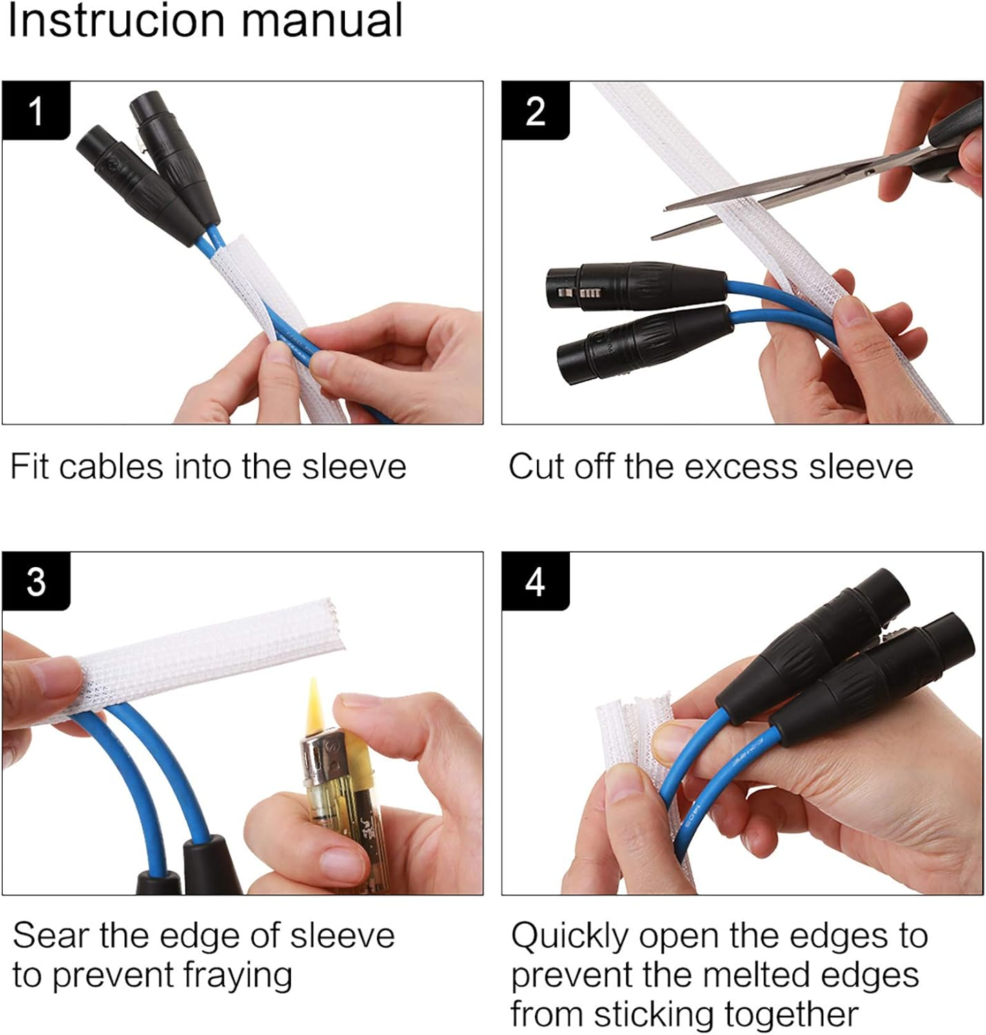 Alex Tech 25Ft - 1/2 Inch Cord Protector Wire Loom Tubing Cable Sleeve Split Sleeving for USB Cable Power Cord Audio Video Cable - Protect Cat from Chewing Cords - White image number 5