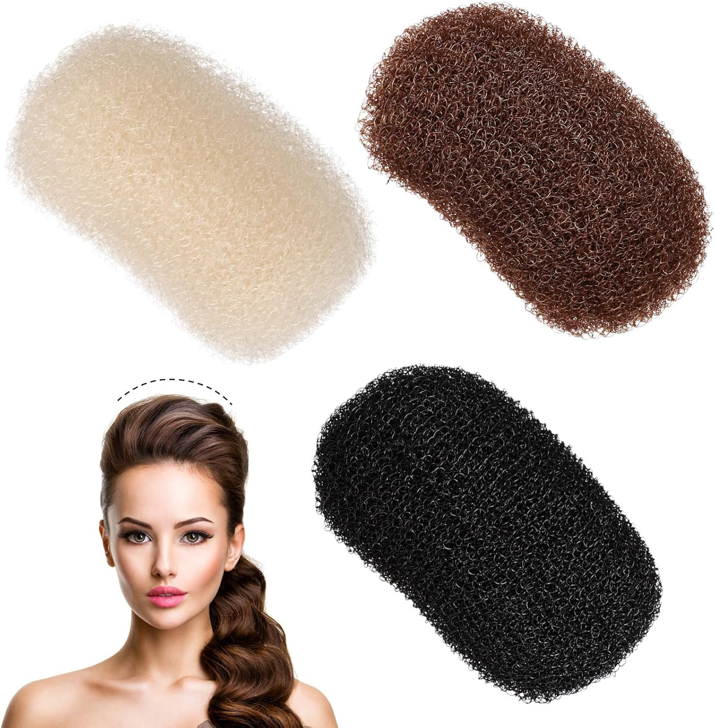 Hemobllo 3 Pieces Hair Clips Hair Accessories Volume Cushion Nylon Wire Steel Hair Accessories for DIY Hairstyles image number 3