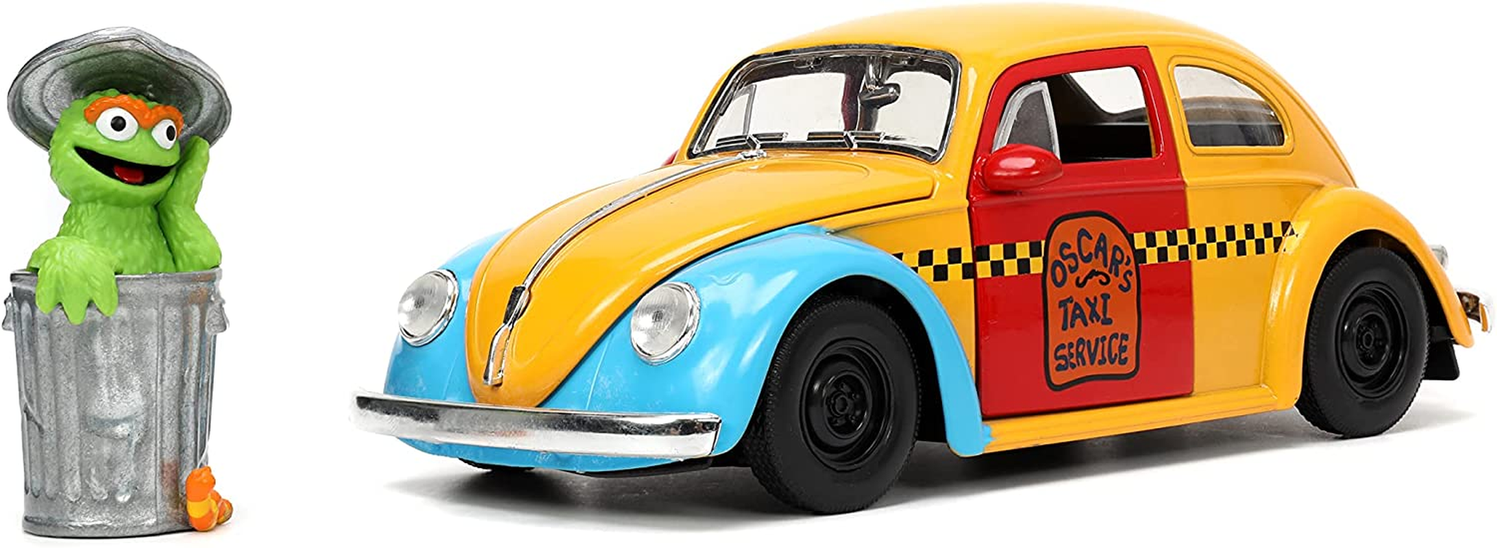 Jada Toys Sesame Street - 1963 1:24 Scale Die Cast Volkswagen Bus with Cookie Monster Figure