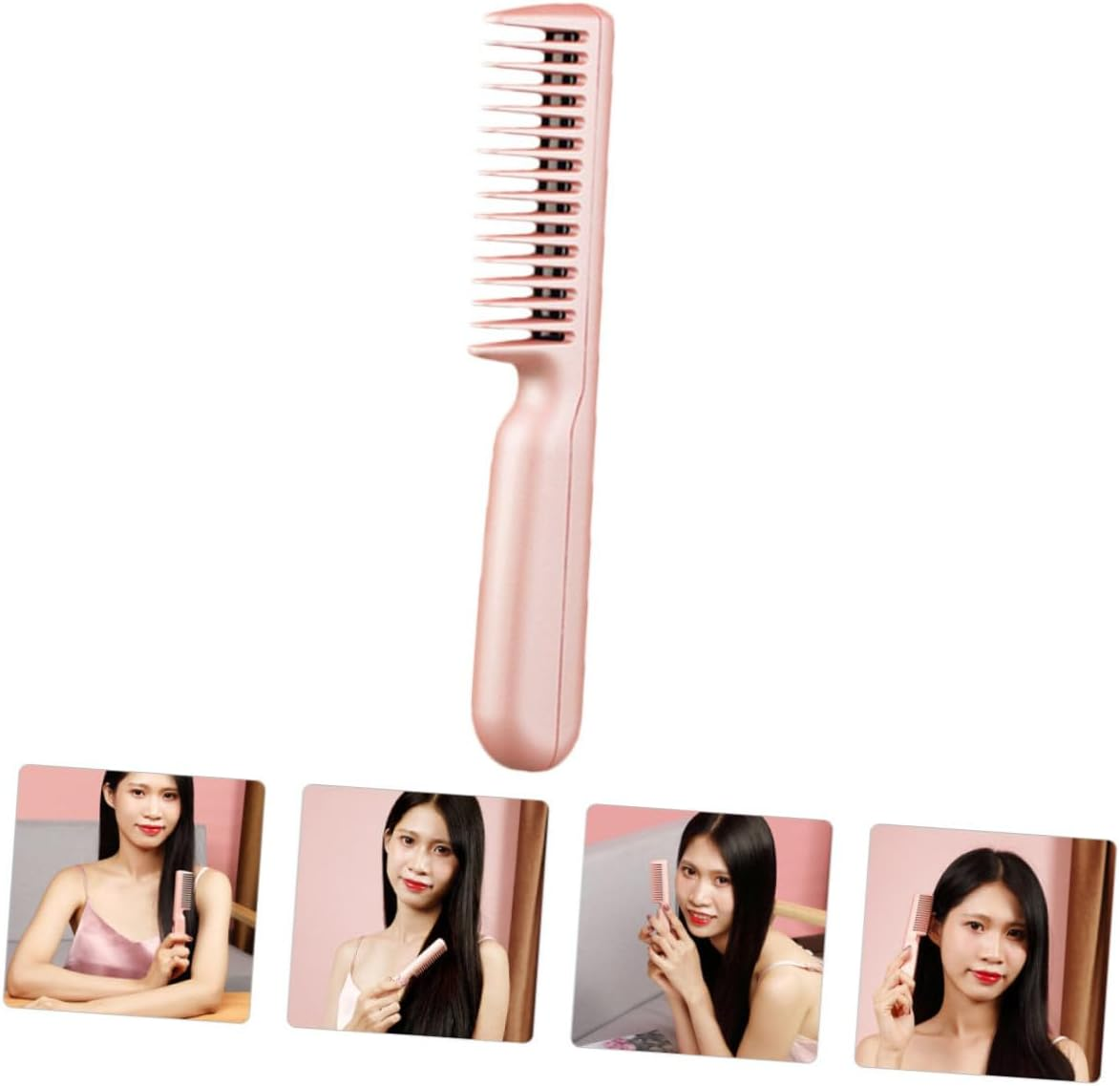 Baluue 1 Set Useful Hair Straightener Brush Hair Straightening Brush Hot Comb (Pink) image number 1