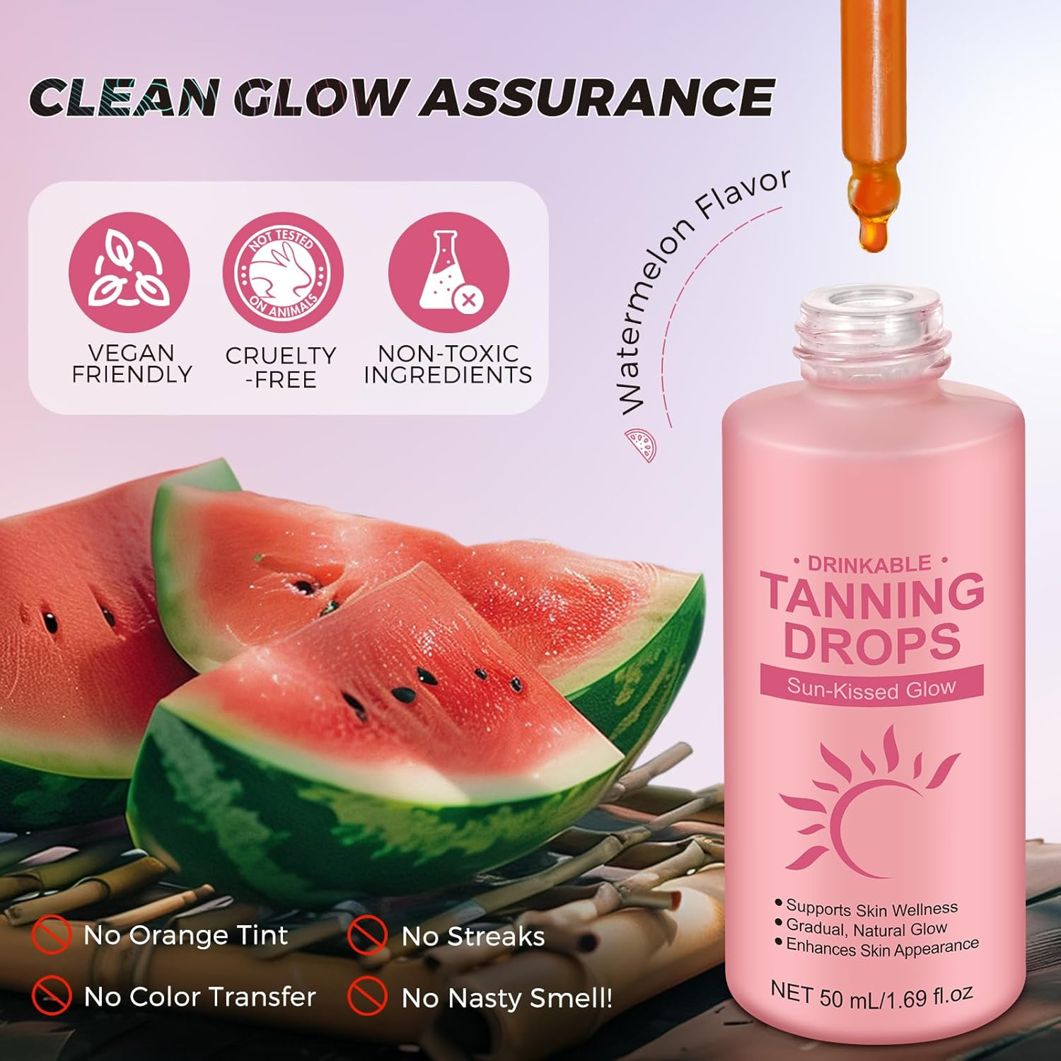 2Pcs Sunless Tanning Drops to Drink, Natural Drinkable Sunless Tanning Drops, Oral Self Tanning Drop Gradual Glow, Moisturizing Tanner for Face & Body, Tanning Supplement Naturally Boost Melannin image number 6