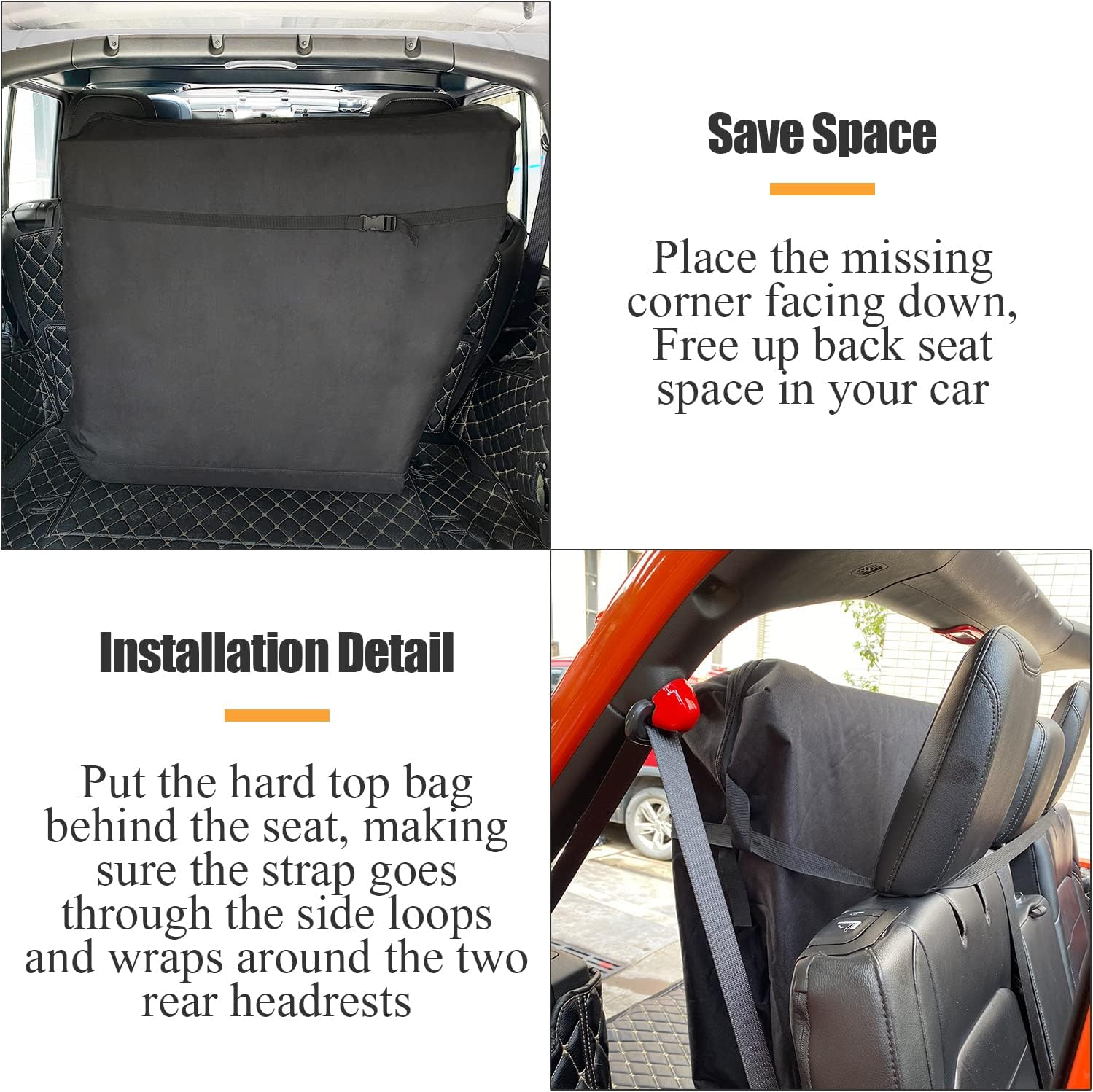Mekar Freedom Panel Hard Top Storage Bag with Handle Compatible with 2007-2022 Jeep Wrangler JK JKU JL JLU Sports Sahara Freedom Rubicon Unlimited Gladiator 2-Door & 4-Door & 2020-2022 Gladiator JT image number 1