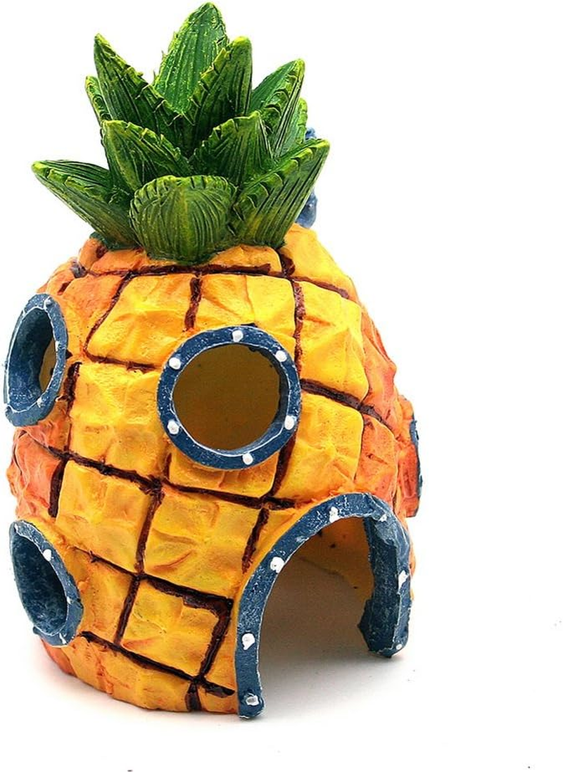 Penn Plax Spongebob Squarepants Pineapple Home with Swim through Holes Resin Replica Aquarium Ornament image number 5