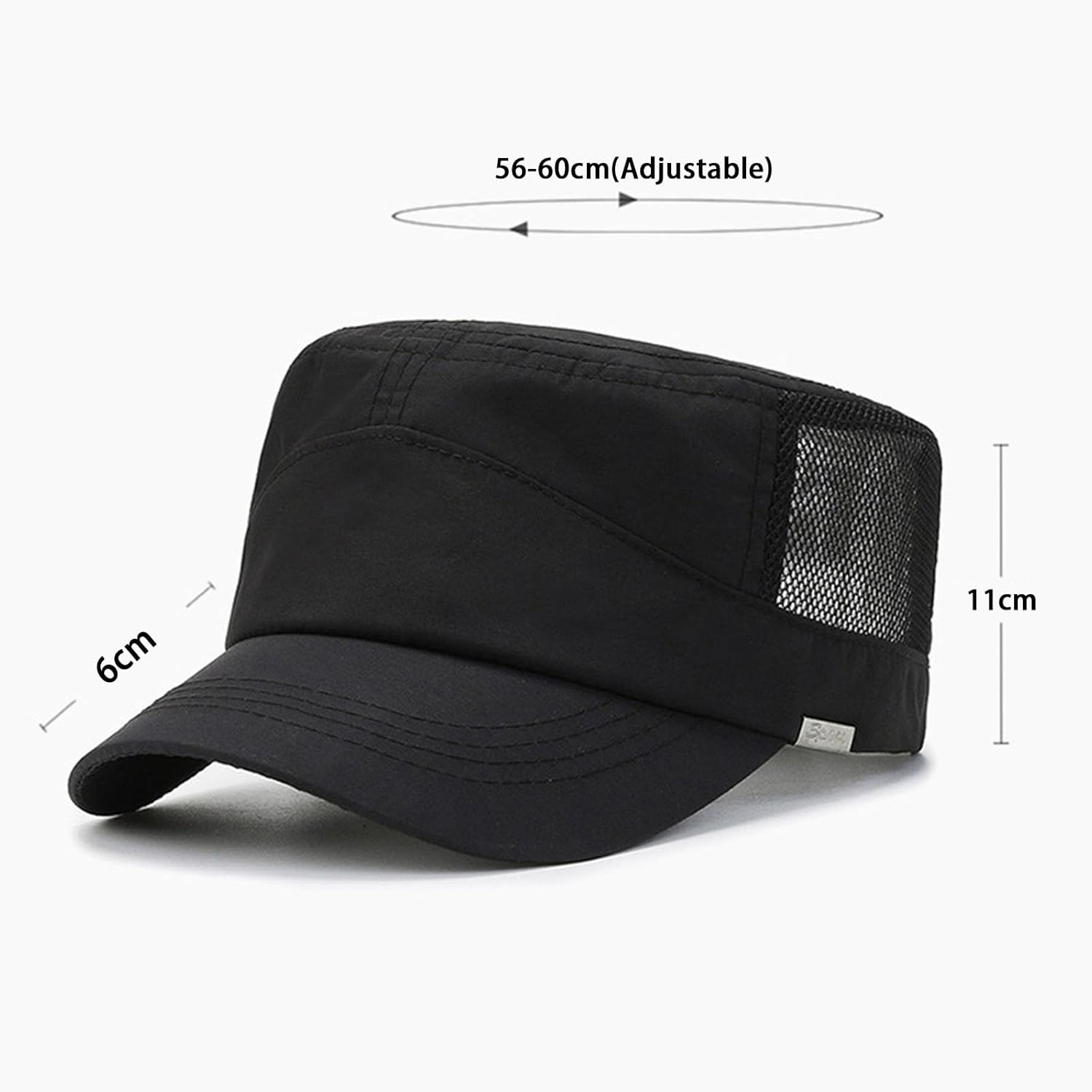 RVOKYE Army Cap for Men, Adjustable Military Style Hat Featuring Mesh Side Panels, Breathable Outdoor Sun Cap with UPF 50+ Sun Protection for Hiking, Camping and Daily Wear - Army Green image number 3