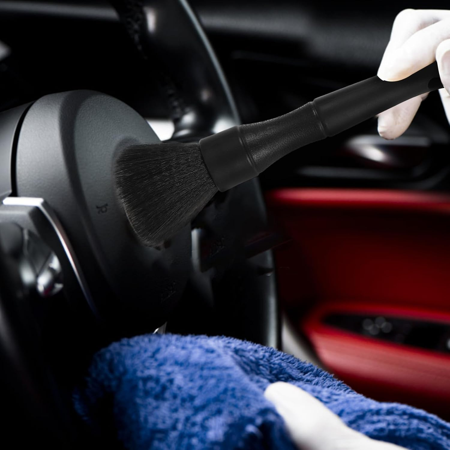 YOSADIER 2Pcs Ultra Soft Car Detailing Brush Set for Interior Cleaning Automotive Brushes for Vents Dashboard Engine Bay Wheels and Versatile Car Cleaning Supplies image number 1