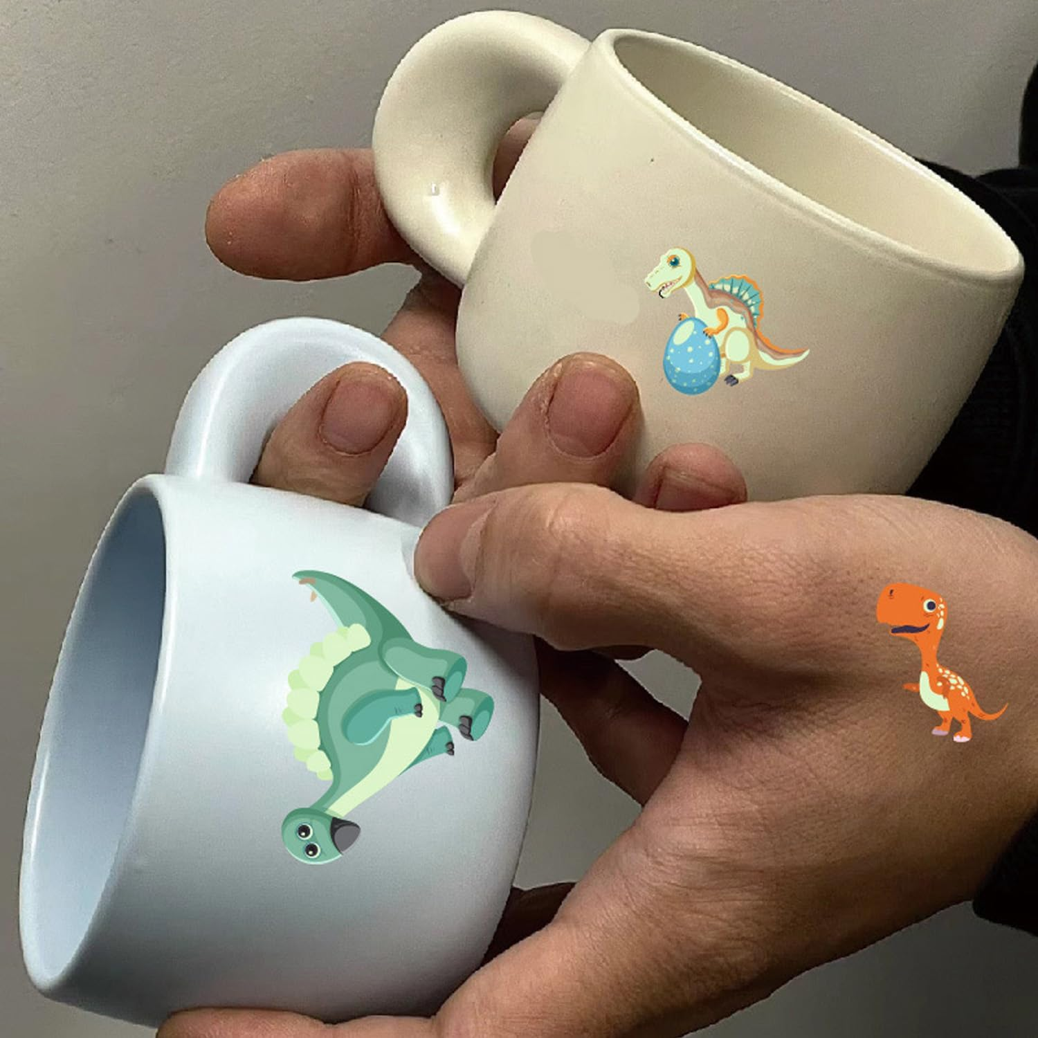 Dinosaur Temporary Tattoos for Birthday, 10Pcs Dino Cartoon Glow in the Dark Tattoos, Waterproof Fake Tattoos Body Face Stickers Decorations, Birthday Party Favor Supplies Gifts Dino image number 1