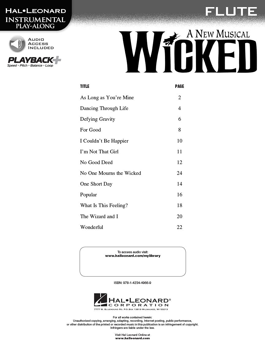 Wicked: Instrumental Play-Along Book with Online Audio (Instrumental Folio) image number 5