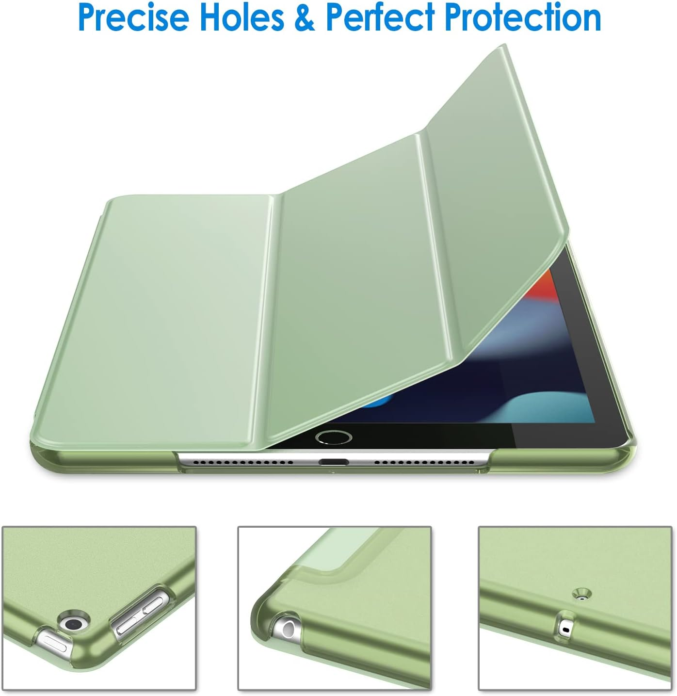 Jetech Case for Ipad 10.2-Inch (2021/2020/2019 Model, 9/8/7 Generation), Auto Wake/Sleep Cover (Matcha Green) - Black image number 6