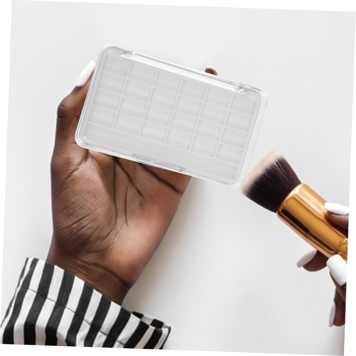 HOOTNEE 2PCS Empty Lipstick Palette with DIY Makeup Container Transparent Lid Compact Professional Eyeshadow Blush Storage Case for Women Travel image number 6