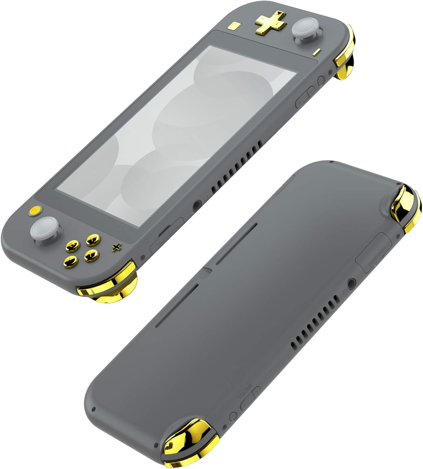 Extremerate Chrome Gold Glossy Replacement ABXY Home Capture plus minus Keys Dpad L R ZL ZR Trigger for Nintendo Switch Lite, Full Set Buttons Repair Kits with Tools for Nintendo Switch Lite image number 4