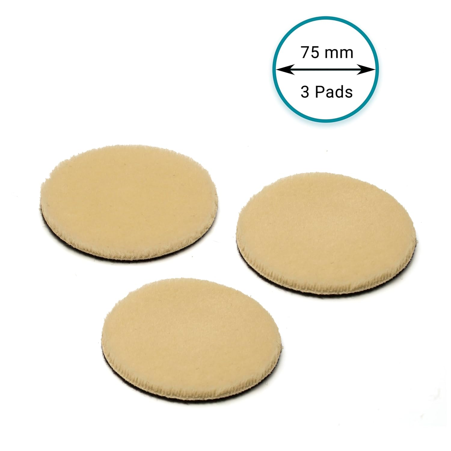 Glass Polish (75Mm) Pack of 3 Pro-Line Short Pile Synthetic Wool Pads - GP16014