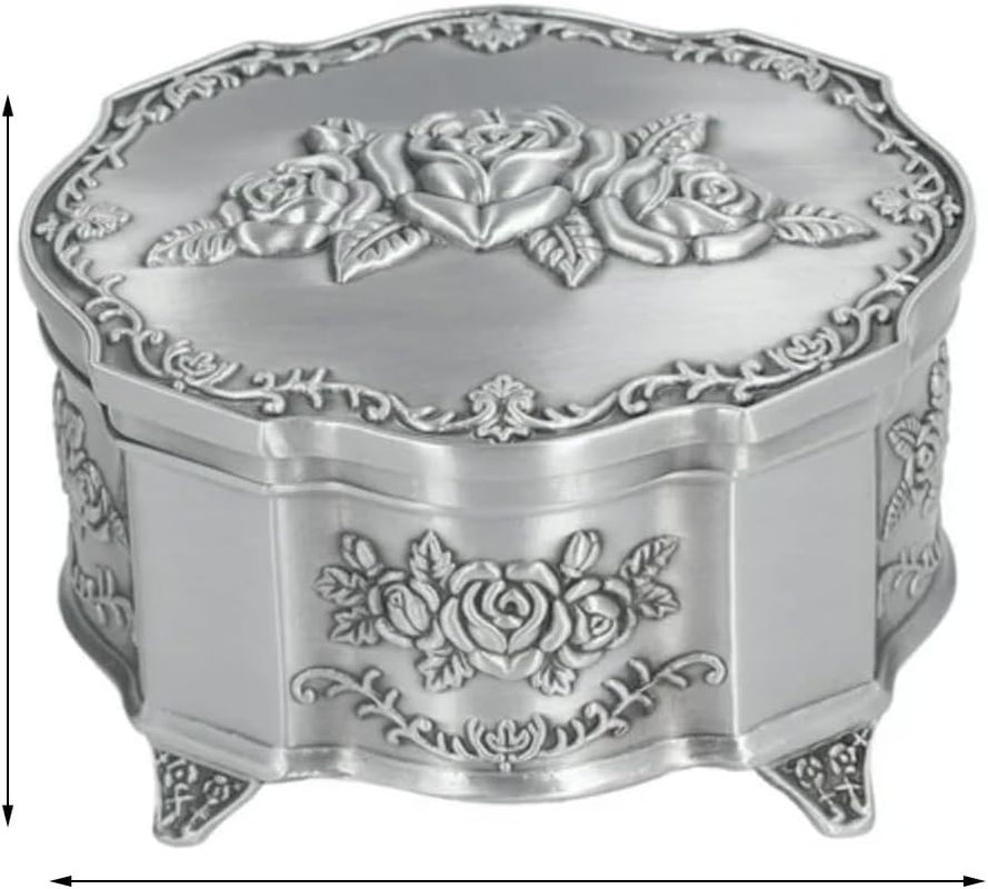 Vintage Rose Decor Jewelry Box, Antique Medieval Decor, Ring Earrings Necklace Storage Organizer Case, Small Trinket Box for Women and Girls image number 3