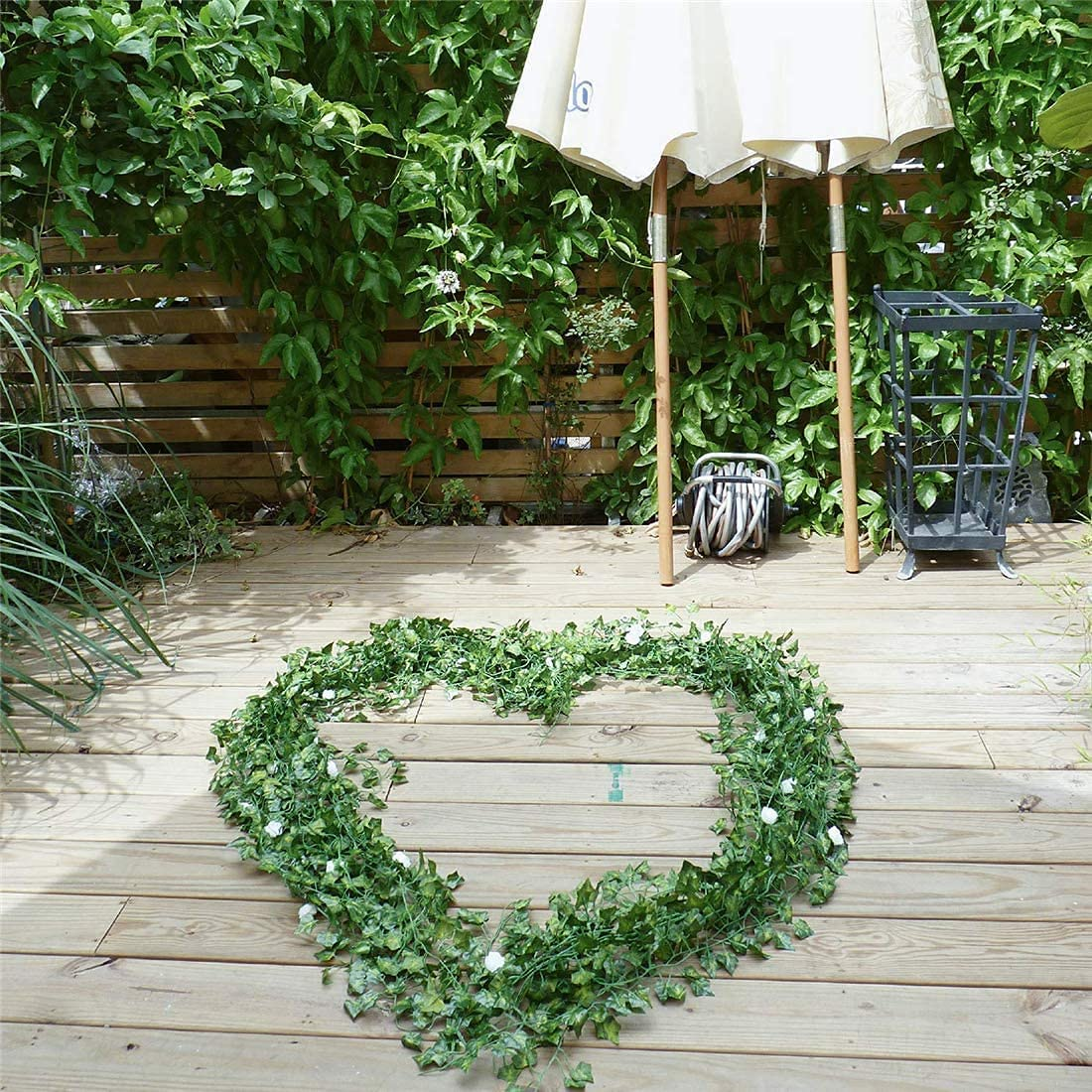 84 FT Artificial Ivy 12 Pack Ivy Vine Garland Ivy Leaves Greenery Garlands Clip Hanging Fake Leaf Plants Faux Green Flowers Decor Home Kitchen Garden Office Wedding Wall image number 3