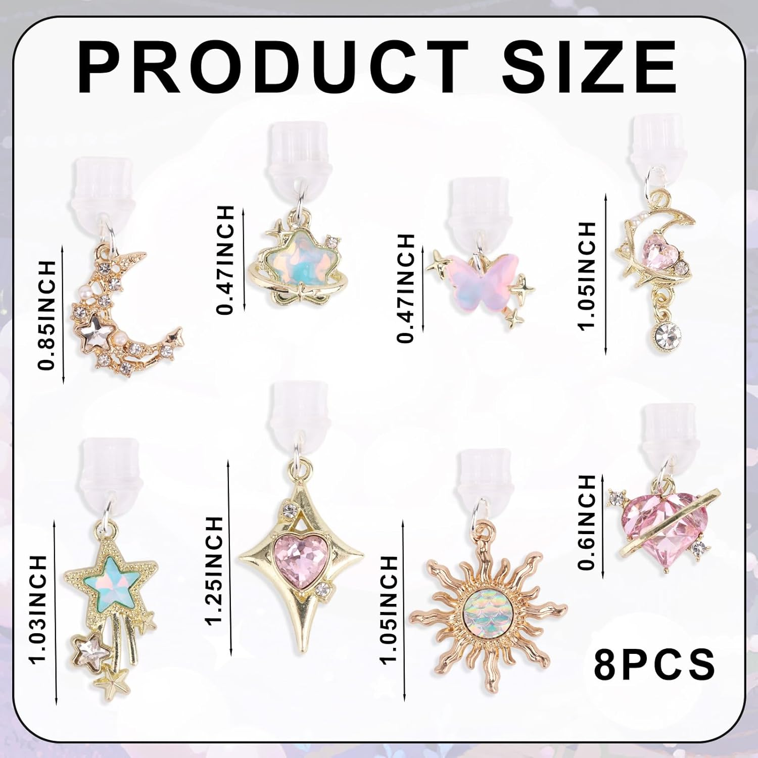 8Pcs Cute Dust Plug Charm Compatible with Kindle & Phone & Electronic Devices Type-C Charger Port, Fun Dust Plug Pendant for Electronic Devices Accessory image number 4