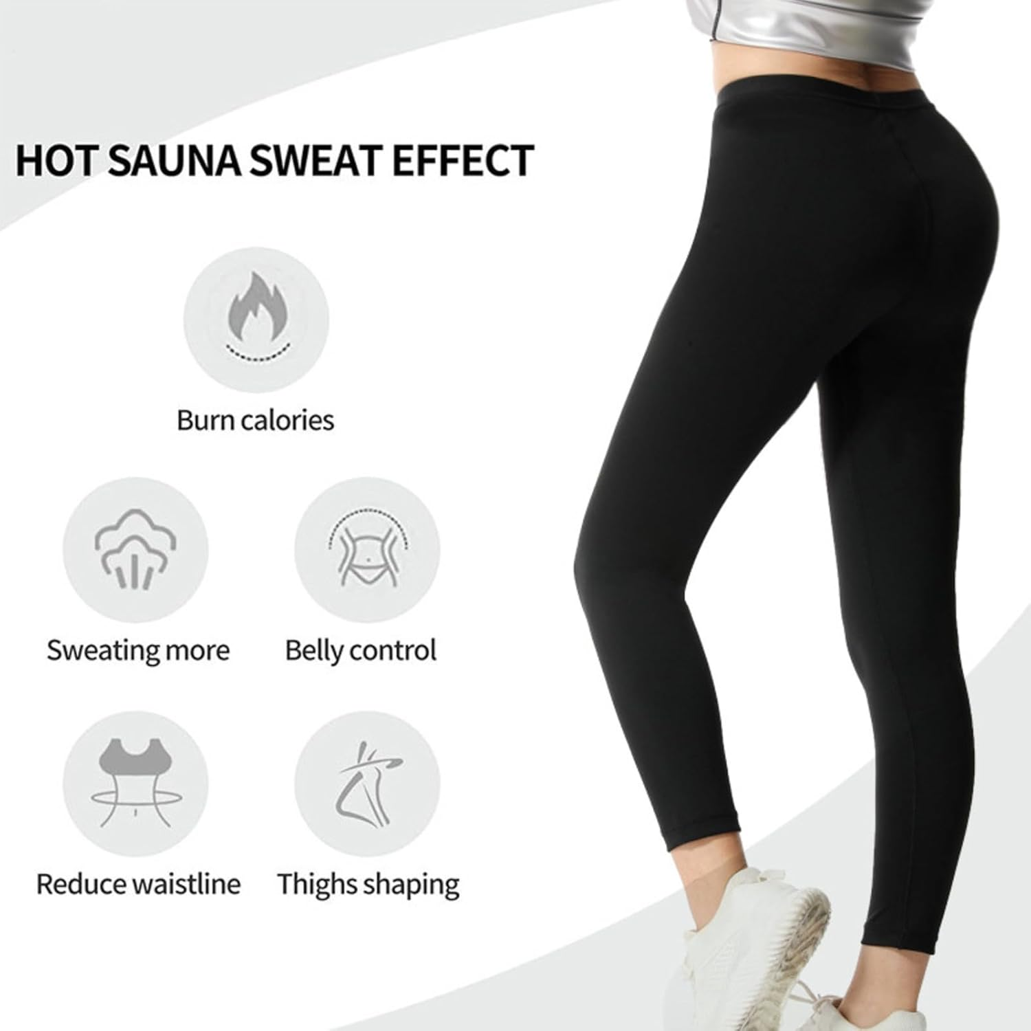 Kapeicamper Sauna Suit Women Weight Loss Gym Sweat Suits Workout Jacket Lock Sweating Profusely Pants Workout Fitness Compression Sweat Suits for Women image number 2