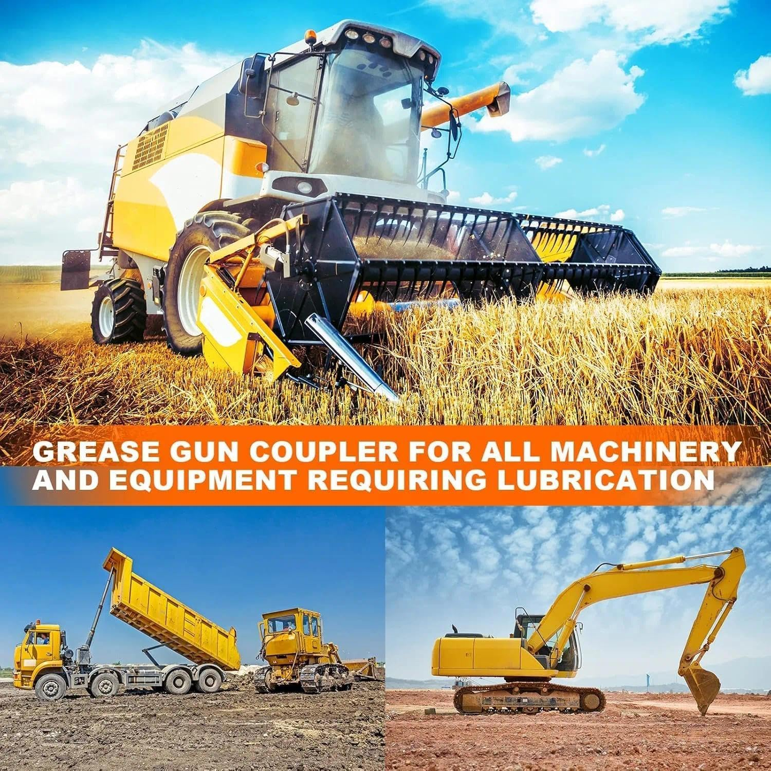 High Pressure Grease Gun Coupler with 12000PSI Pressure, Compatible with 1/8" NPT Grease Guns for Greasing Machinery and Equipment &ndash; Ruibex image number 1