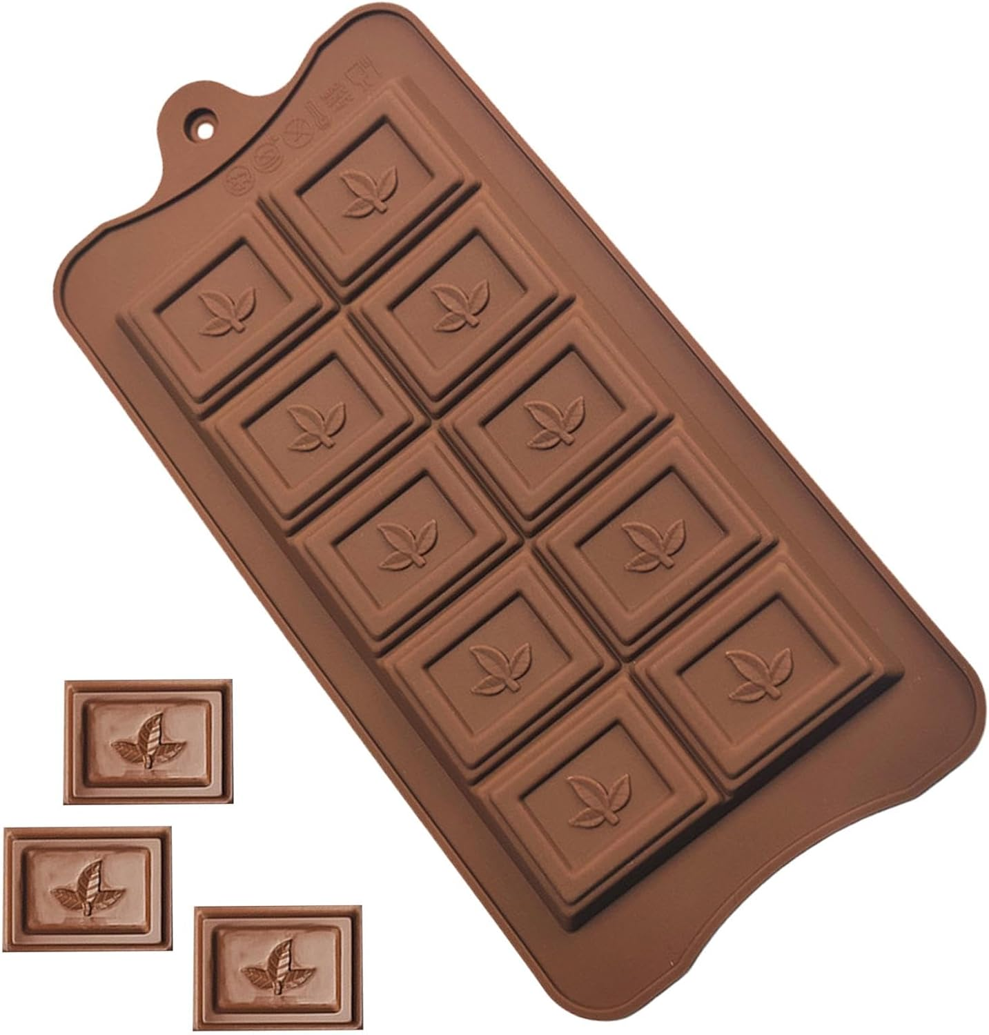 Chocolate Mold - 10 Cavities Mold | Chocolate Molds Reusable Non-Stick Square Molds for Halloween Christmas New Year image number 4