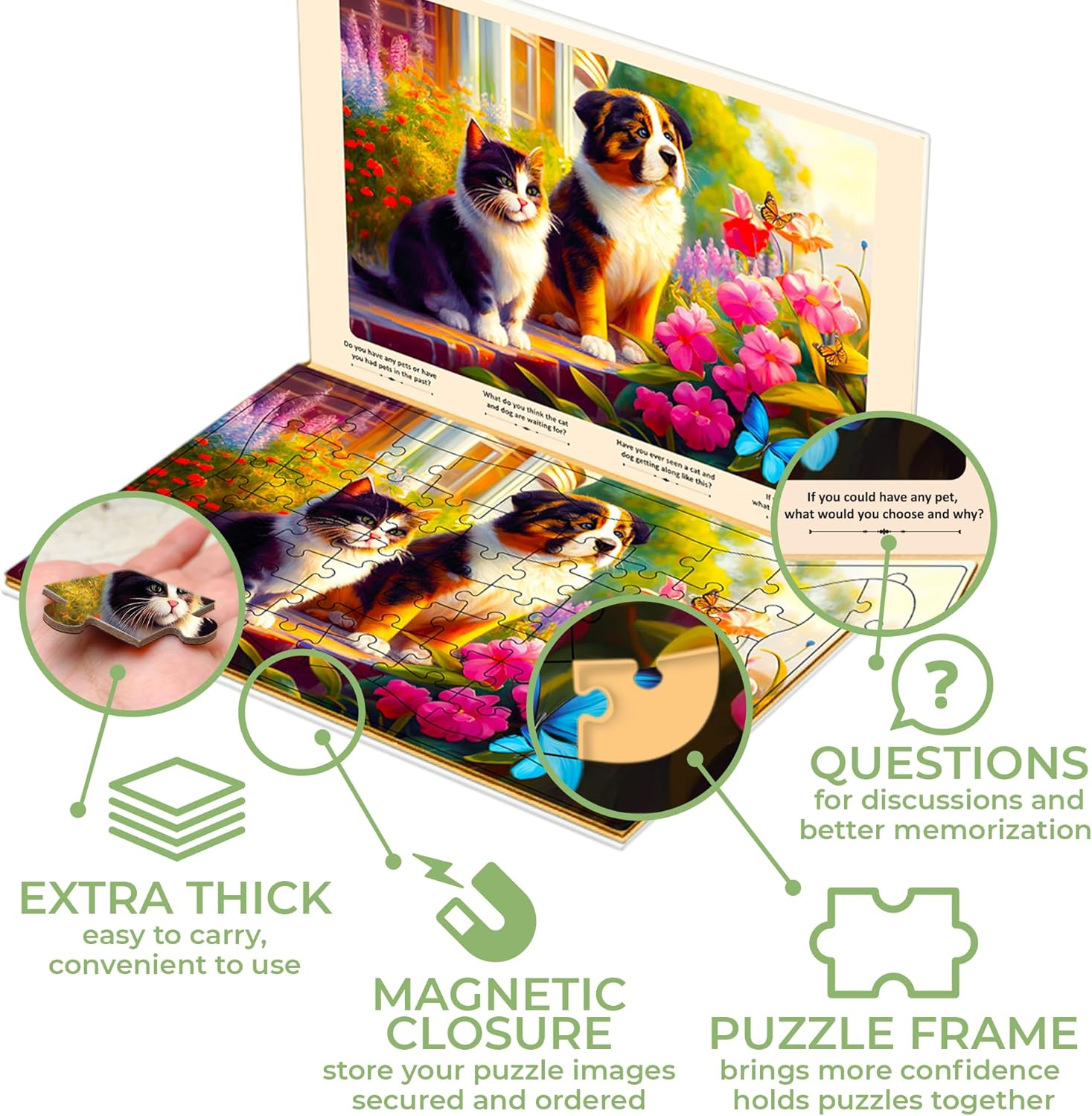 QUOKKA 63 Pieces Dementia Railway Puzzles for Elderly - Riverside, Platform, Animals image number 6