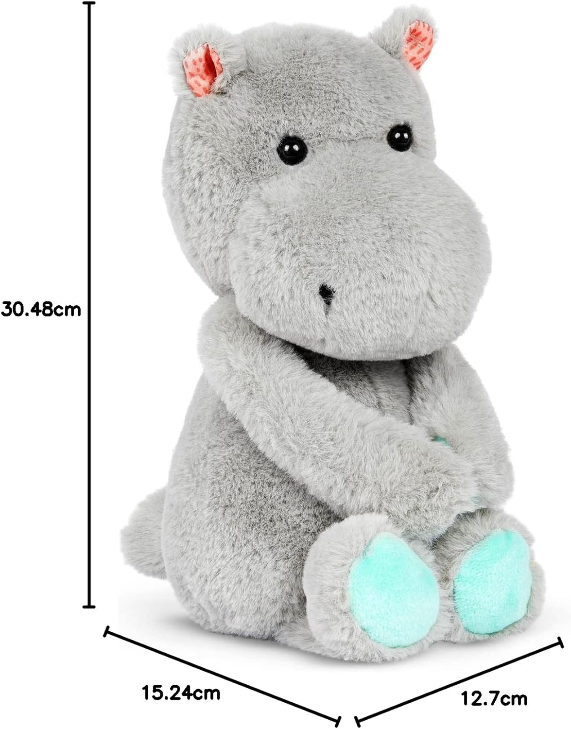 B. Softies &ndash; Plush Hippo &ndash; Stuffed Animal &ndash; Soft & Gray Hippopotamus Toy &ndash; Washable Toys for Baby, Toddler, Kids &ndash; 0 Months + &ndash; Happyhues - Gerry Grey (Dark Gray) image number 1