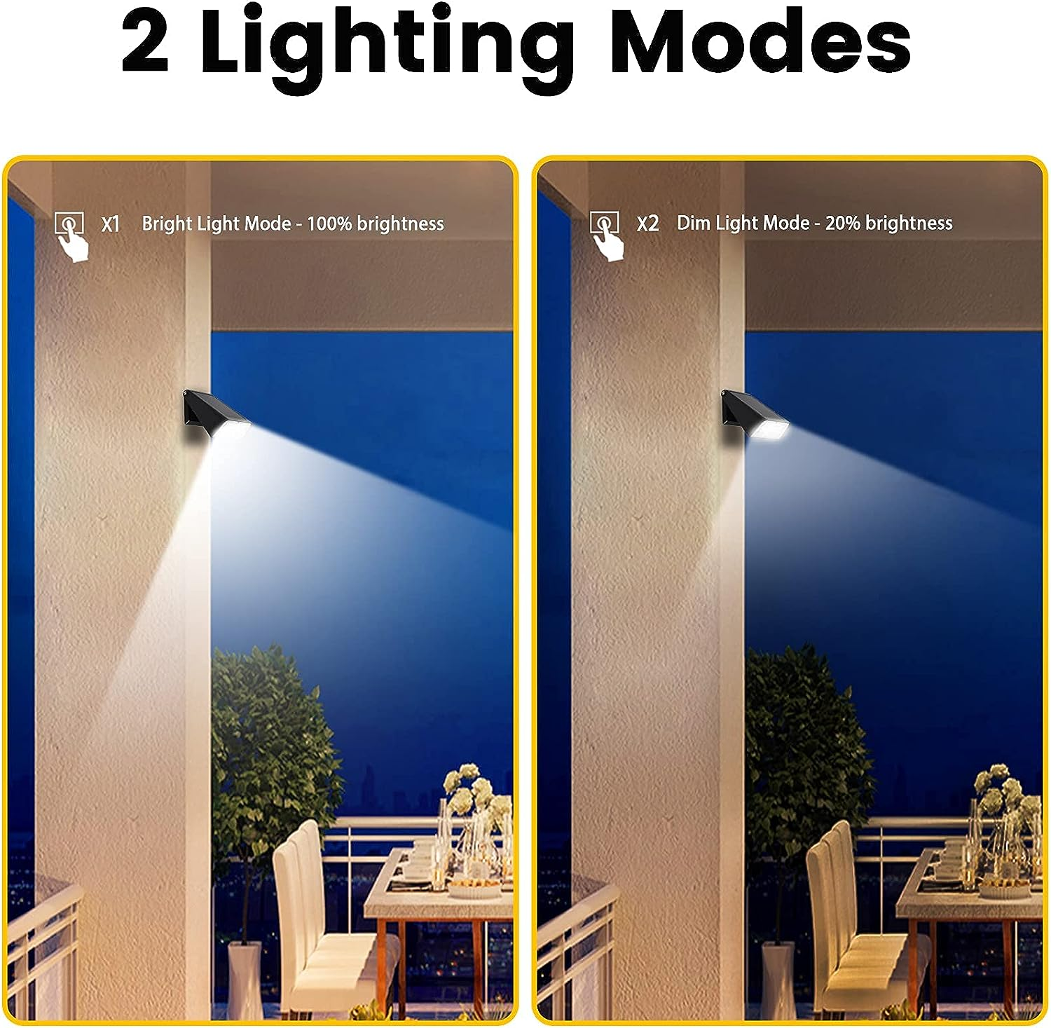 Patio Wall Light Solar Powered, Dusk-To-Dawn Light Sensor Deck Lights, 2-Mode 90&deg; Rotatable, Outdoor Wireless Security Lights Waterproof, Solar Spotlight for Porch, Garage, Fence, 2-Pack image number 5