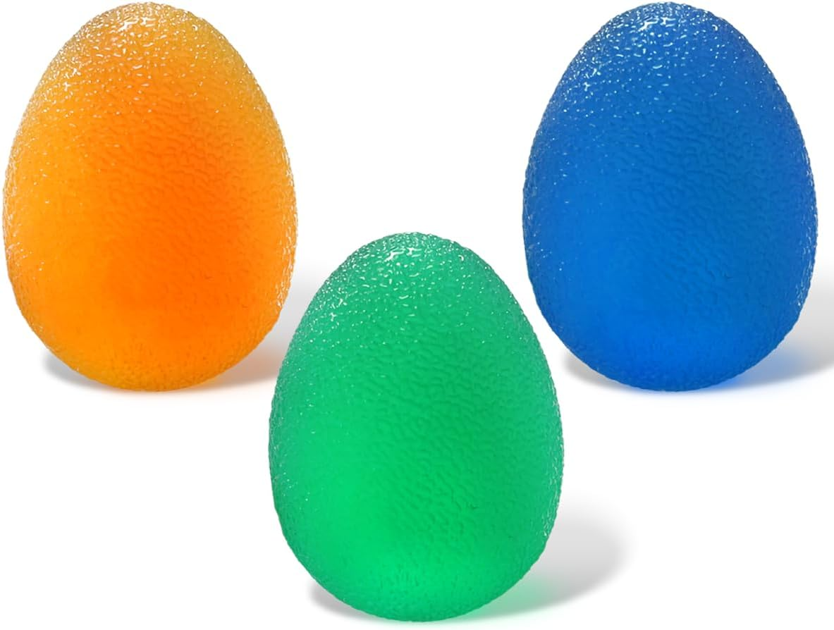 Stress Balls, 3 PCS Finger Exercise Balls for Grip Strengthen, Hand Workout (3 Color) image number 3