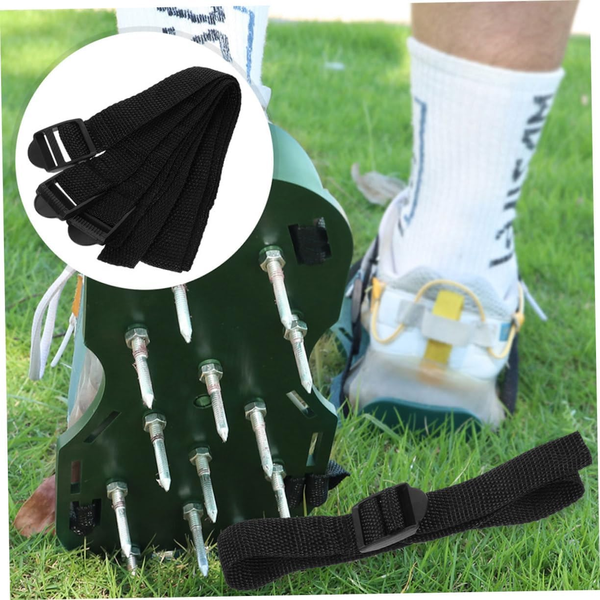 ORFOFE 10Pcs Lawn Spike Shoes Straps Aerator Shoes Fixing Strap Lawn Soil Nylon Aerator Garden Nail Sandals Supplies