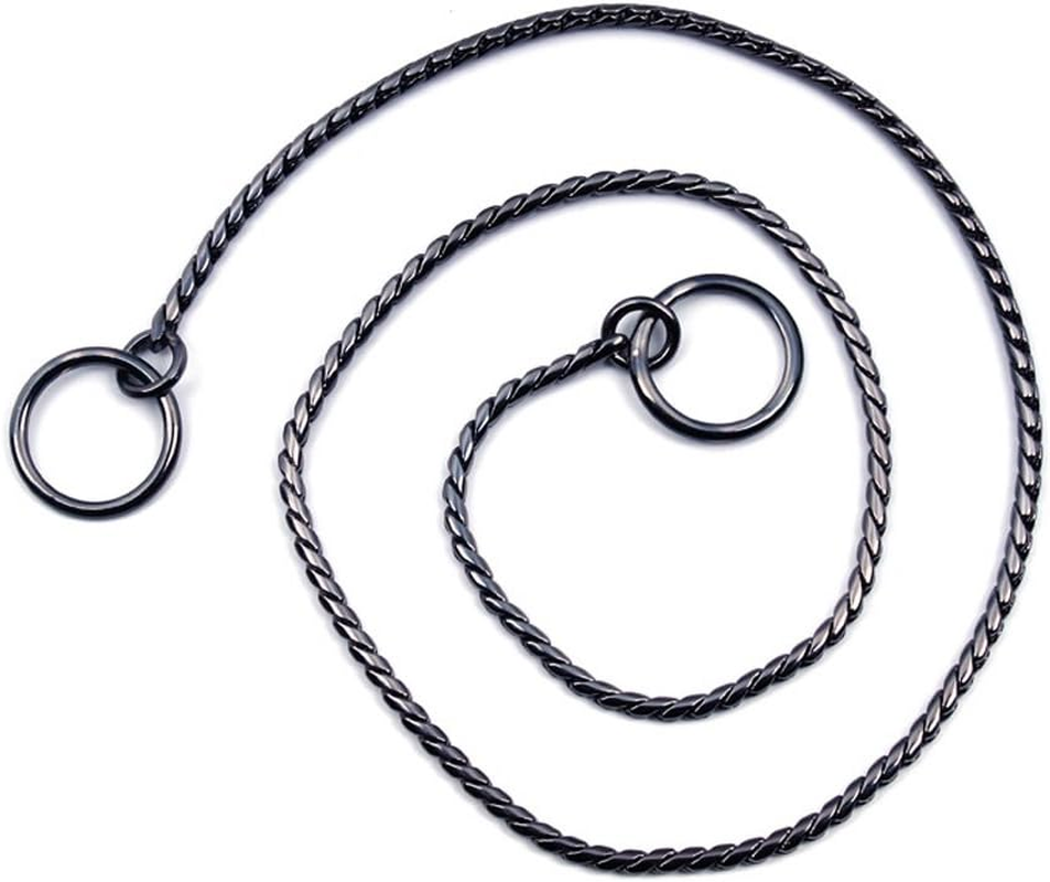 SGODA Black Dog Chain Collar Choke Pet Training Snake Collar with Heavy Links, 22 In, 4 Mm image number 1