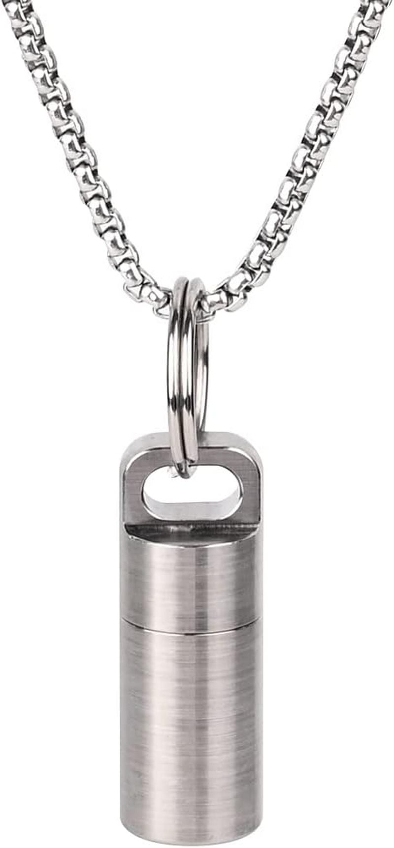 SW633 Micro Titanium Portable Pill Case Keychain,Mini Pill Holder Keychain, Waterproof Pill Fob for Outdoor Travel Camping(Include a Titanium Keychain Clip and Stainless Steel Necklace) image number 2