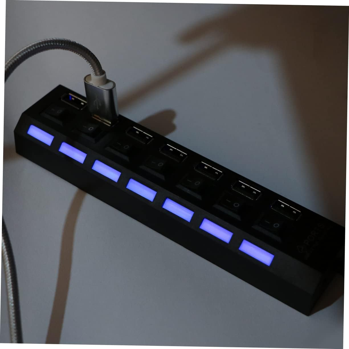 7 Individual Hub Practical USB Splitter Four-Port USB High Splitter Plug Laptop USB HUB Daily Use USB HUB USB Hubs Slim Laptop USB Hub for Laptop Socket Portable image number 2