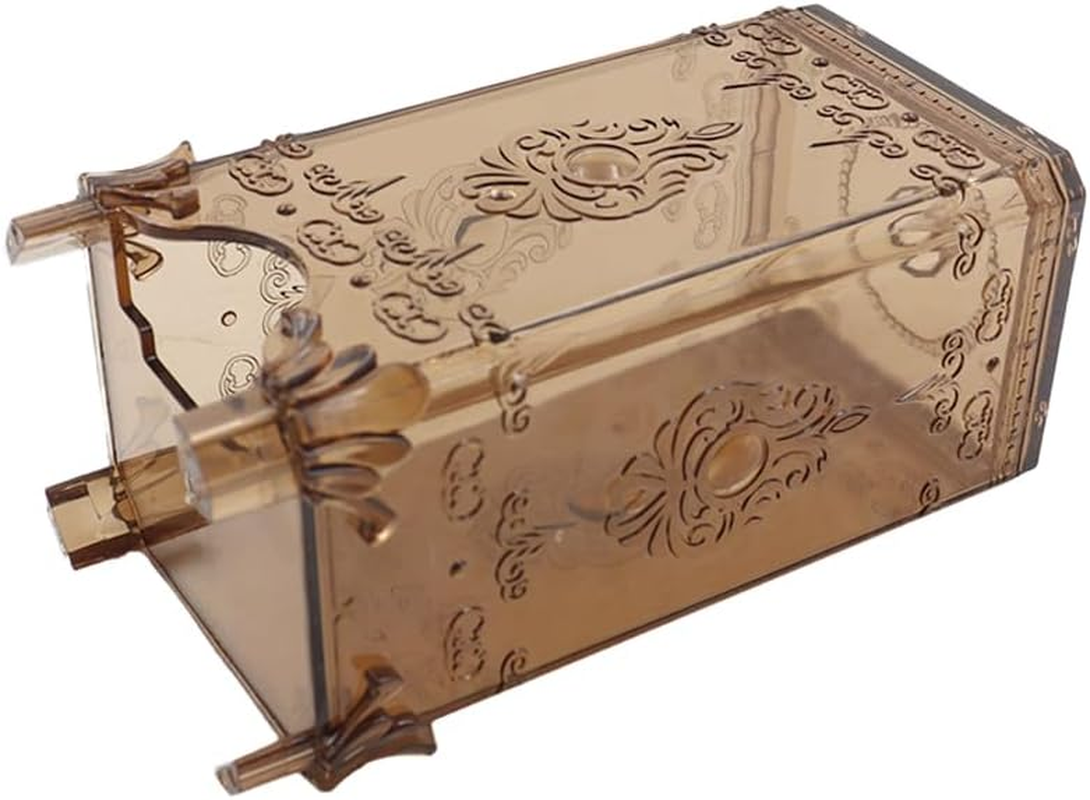 NUZAMAS Cosmetic Cotton Storage Box Transparent Square Cotton Pads Container Face Cotton Balls round Cotton Dispenser Holder Transparent Desktop Storage Box image number 2