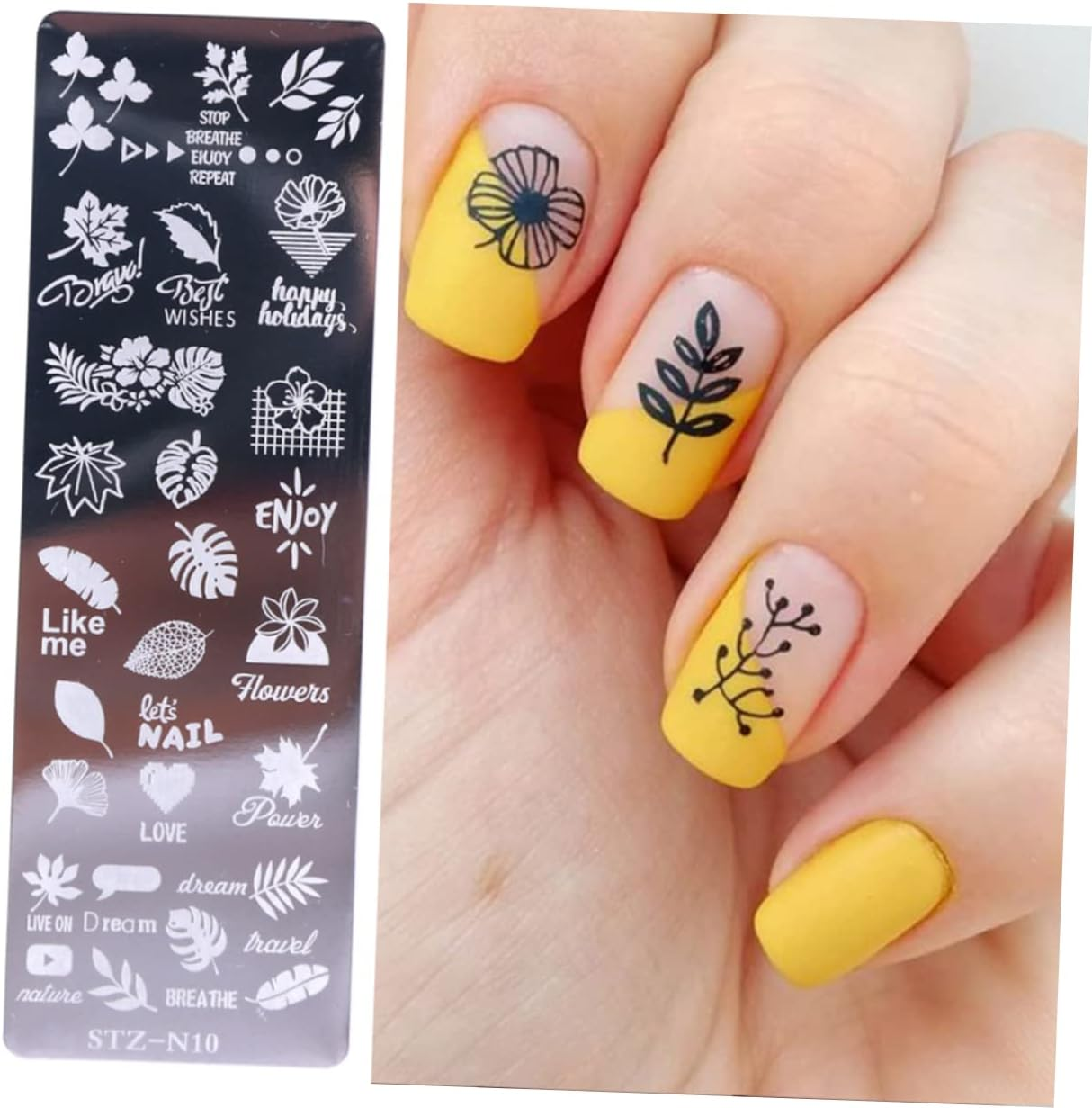 Baluue Nail Stamping Plates 6 Pieces Floral Butterfly Templates Manicure Stamping Plates Print image number 2