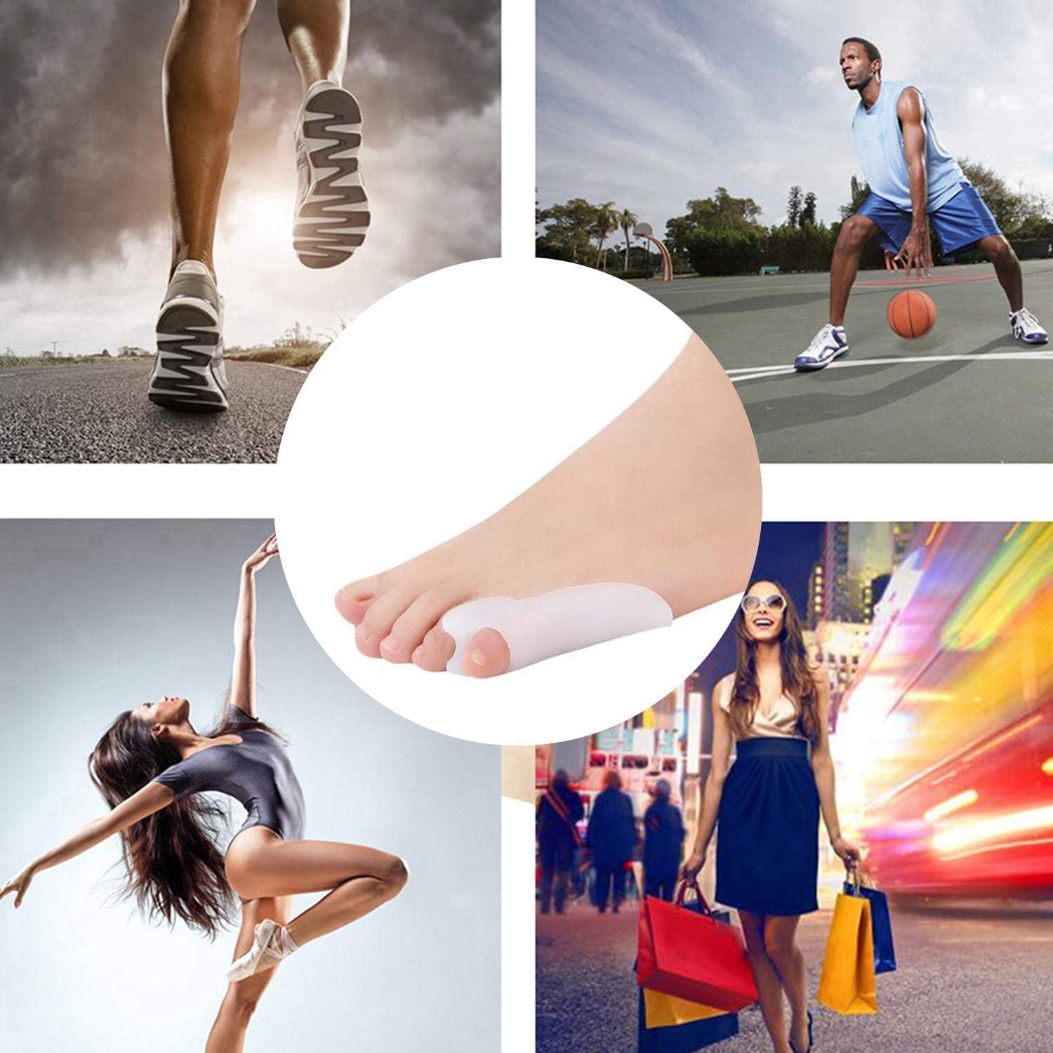 10 Pcs Little Toe Protector Toe Separators, Pinky Toe Bunionette Corrector, Toe Straighteners Spreaders, Bunionette Protect, Pain Relief and Overlapping Orthotics image number 4