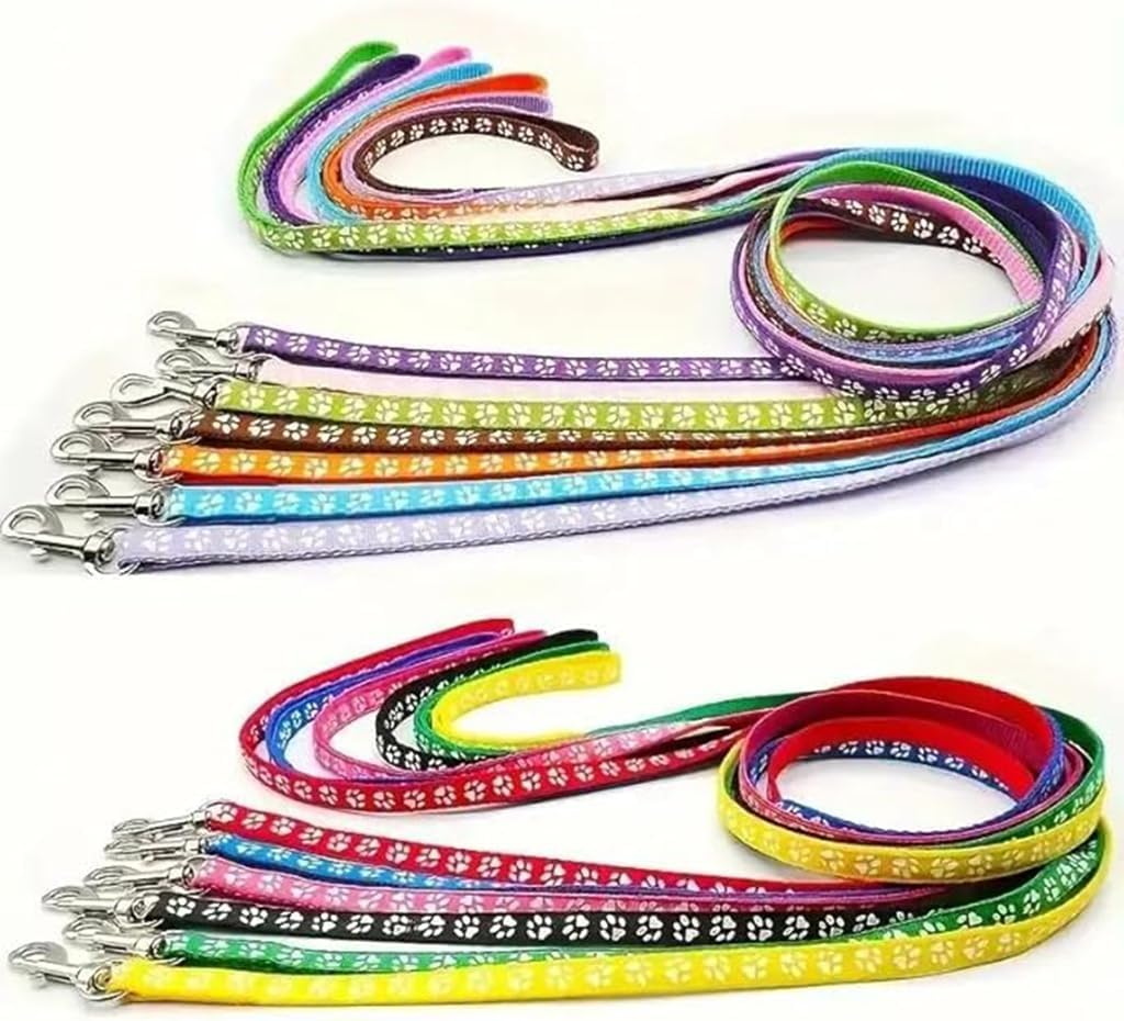 Yellow Small Cat Collar with Bell,Nylon Basic Reflective Puppy Collars Paw Print for XXS Xs Small Dog Pet Animal Litter Tiny Kitten Girls image number 6