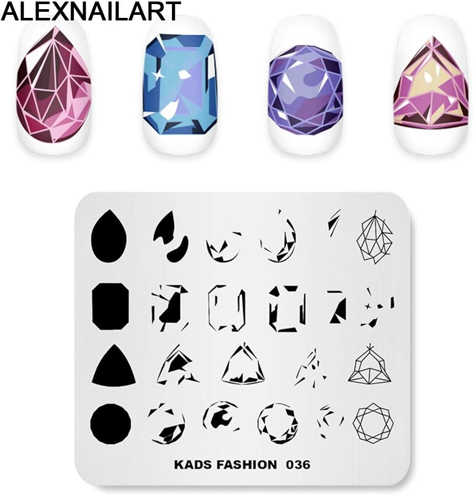 Image Template Nail Art Stamping Plate with Crystal Gem Patterns for DIY Manicure Print Transfer Tools image number 4