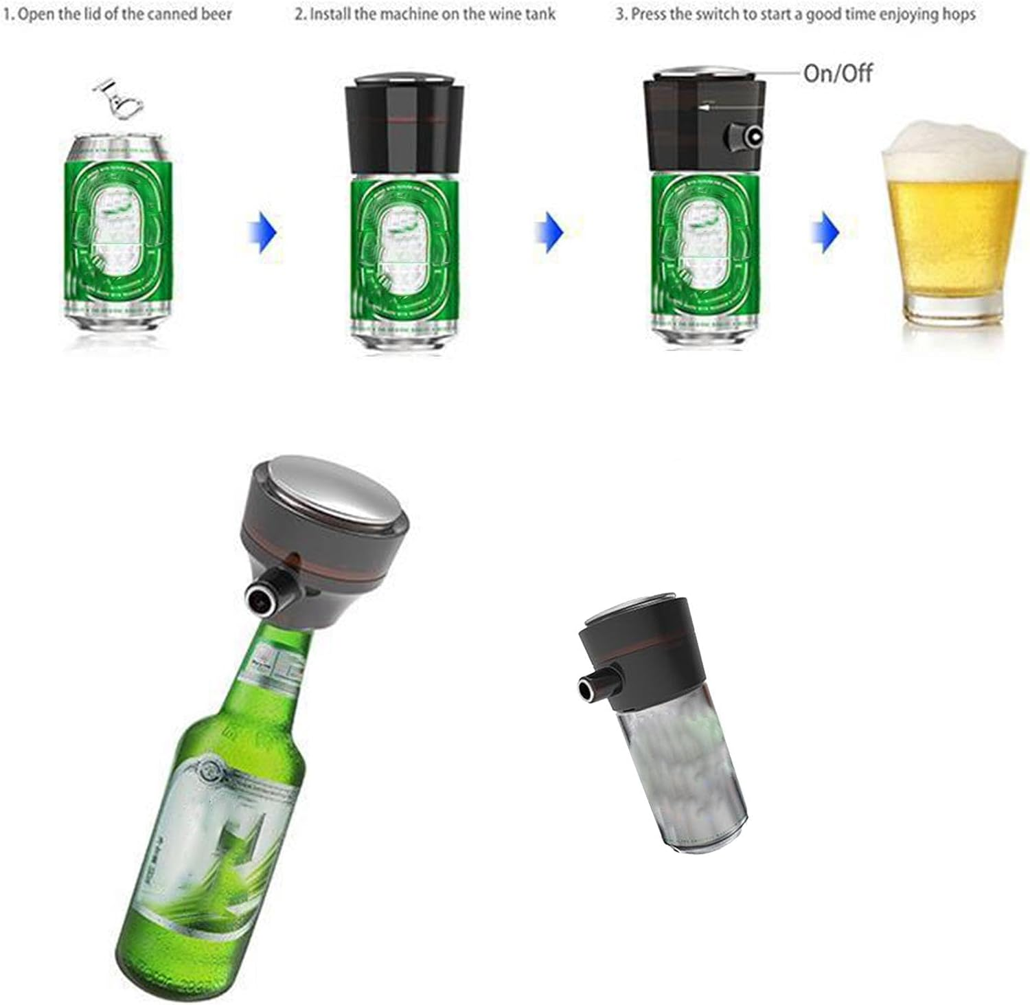 Can Beer Foam Manufacturer, Bottled Beer Foam Manufacturer | Multipurpose Beer Bubble Foaming Machine - Compact Electric Drink Dispenser for Ero