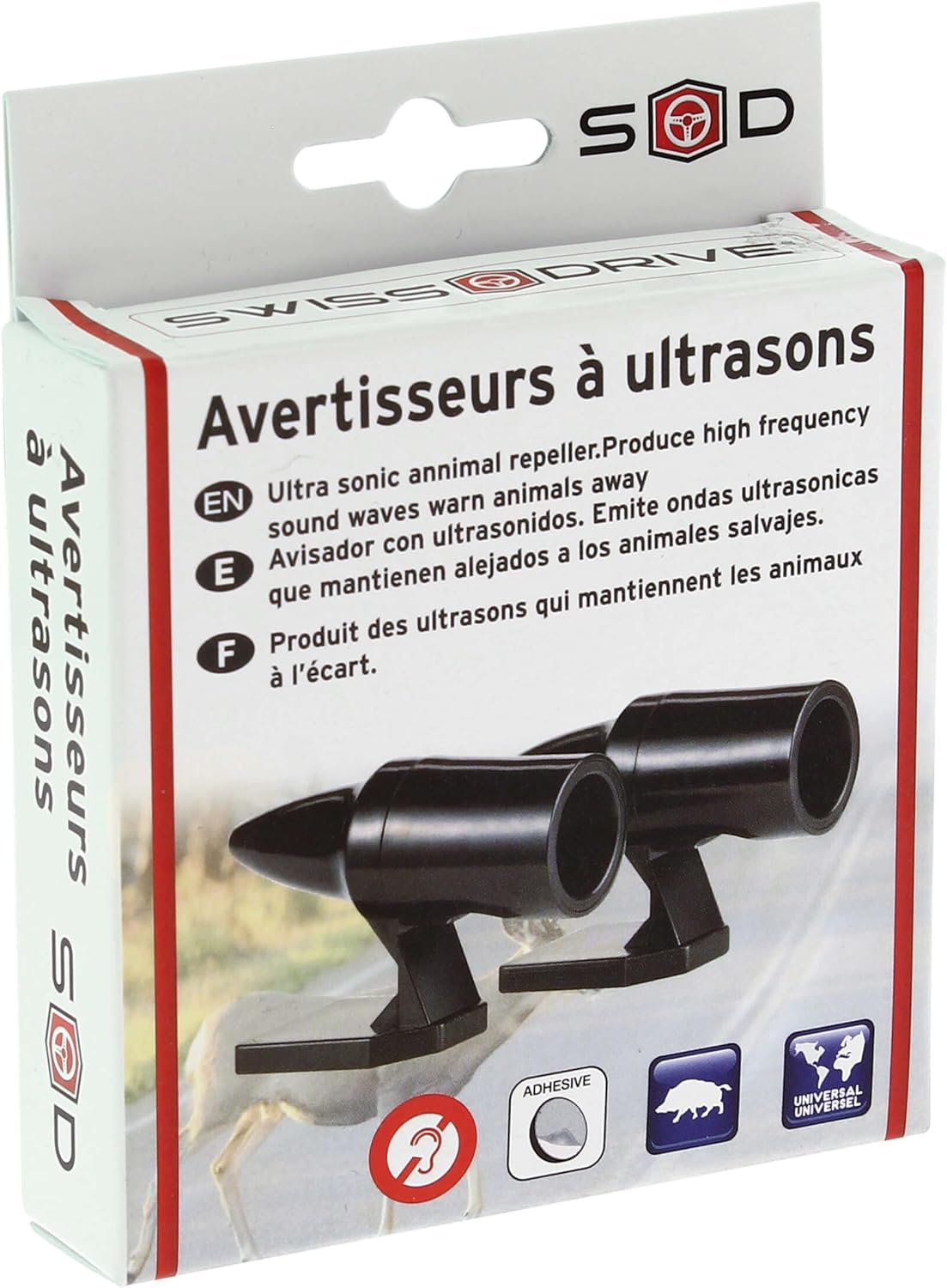 Black Air Powered Ultrasonic anti Game Animal Car Device Deer Boar Self Adhesive image number 5