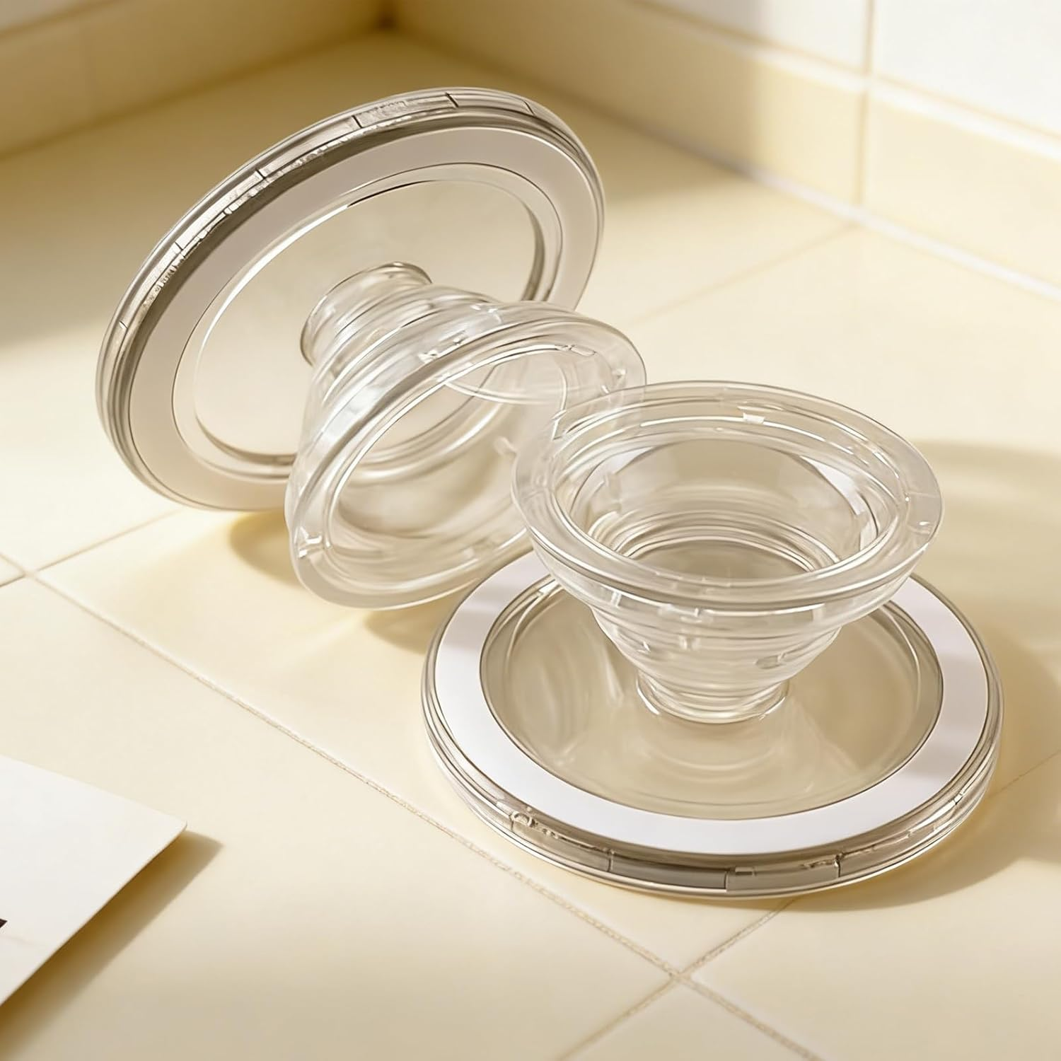 Luzcauwy Magnetic Phone Grip Ring Holder, Easy Hold Free Hand Angled Adjustable Removeable Transparent Clear Compatible with All Smartphones and Cases, Magnetic Socket Grip for Secure Hold image number 5