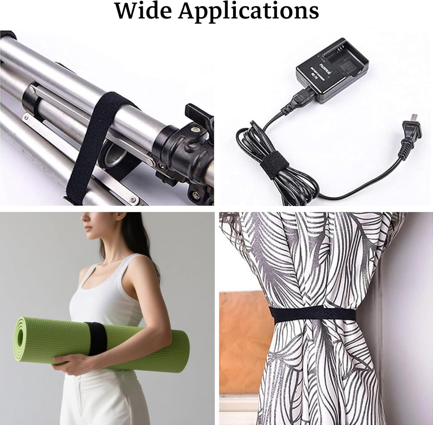 Tzylomirx Cable Ties - Hook and Loop Cable Straps, Adjustable, Free Cut Length, with Buckles for Cable Management and Cord Organizing, Securing Cord Ties with 25 Buckles(Width:2Cm, Length:5M) image number 1