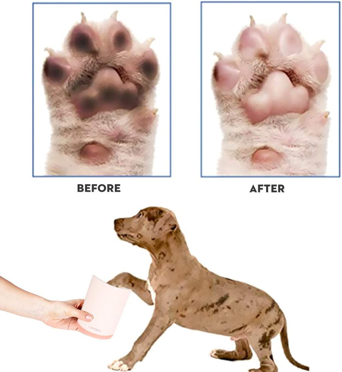 AIMALL Pet Foot Washing Cup - Automatic 360-Degree Cleaning for Koji, Golden Hair, Teddy Cats - Portable Pet Paw Cleaning Cup with Soft Silicone Brush, 5.86X3.77 Inches image number 6