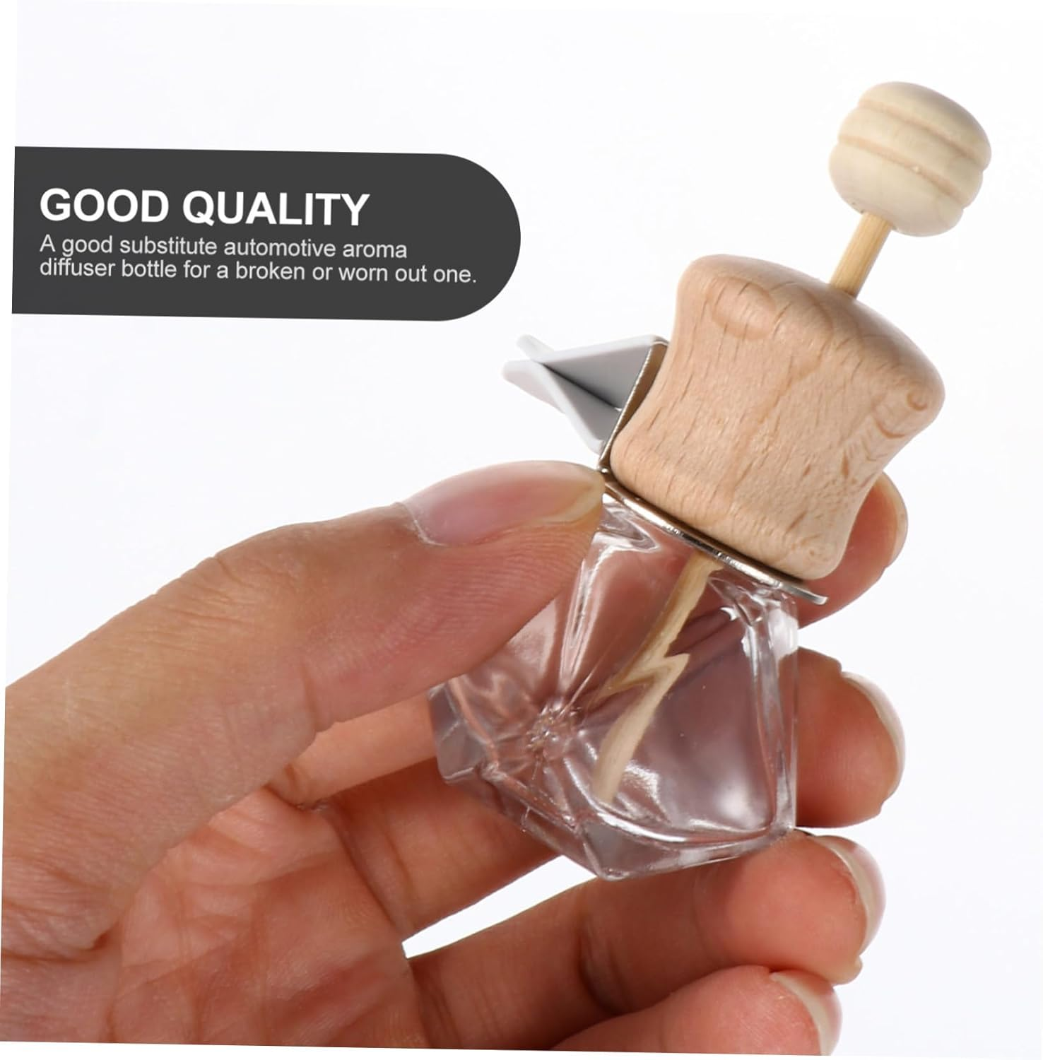 Holibanna 3Pcs Car Air Freshener Bottles Aromatherapy Diffuser Containers Wooden Lid for Essential Oils Vent Clip for Home Office Vehicle Use