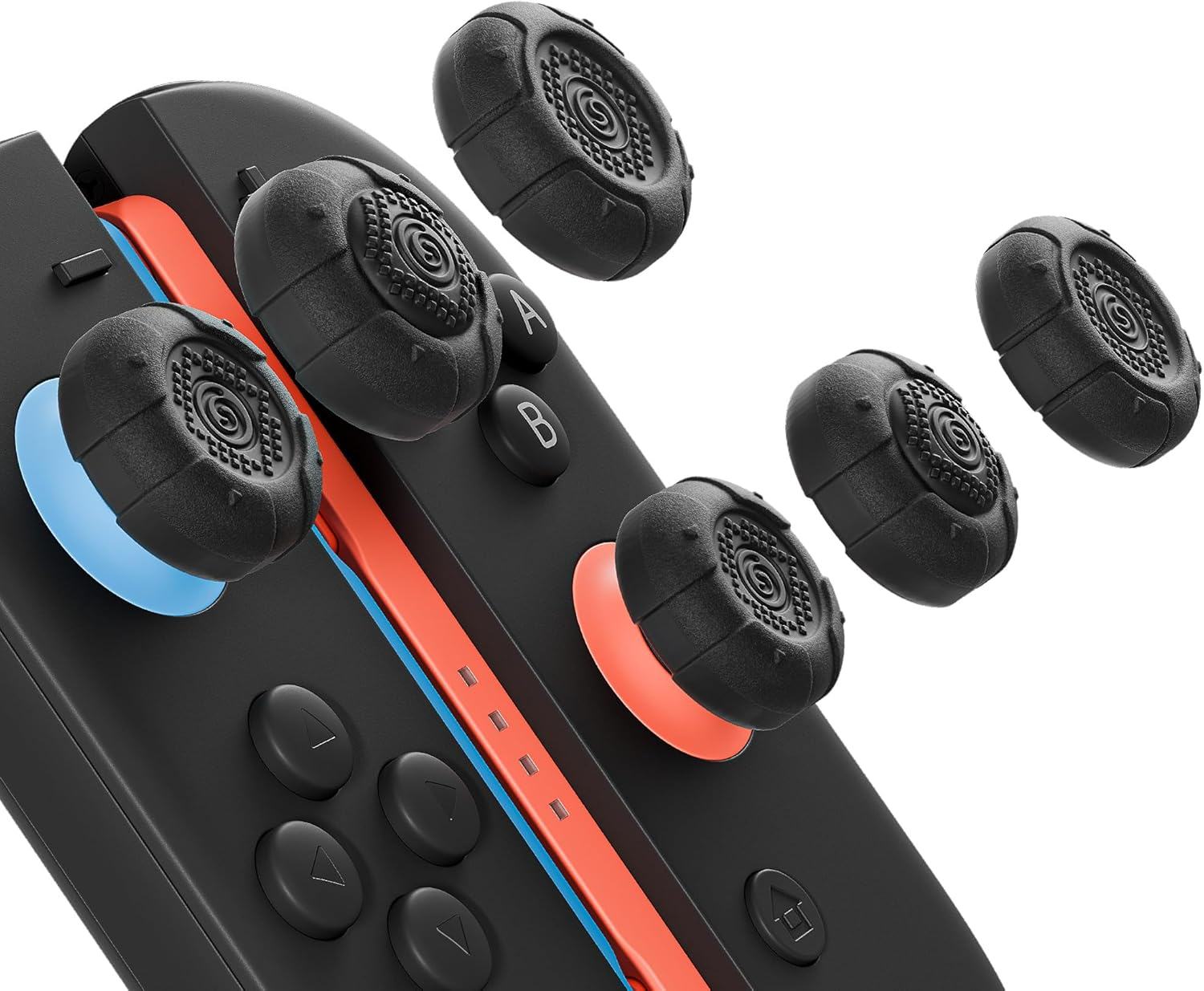 Geekshare G.S.Tac Edge Switch 2 Silicone Thumb Grip Caps Set, Anti-Slip Joystick Cover Caps Compatible with Switch 2025, 3 Pairs / 6 Pcs - Black image number 3