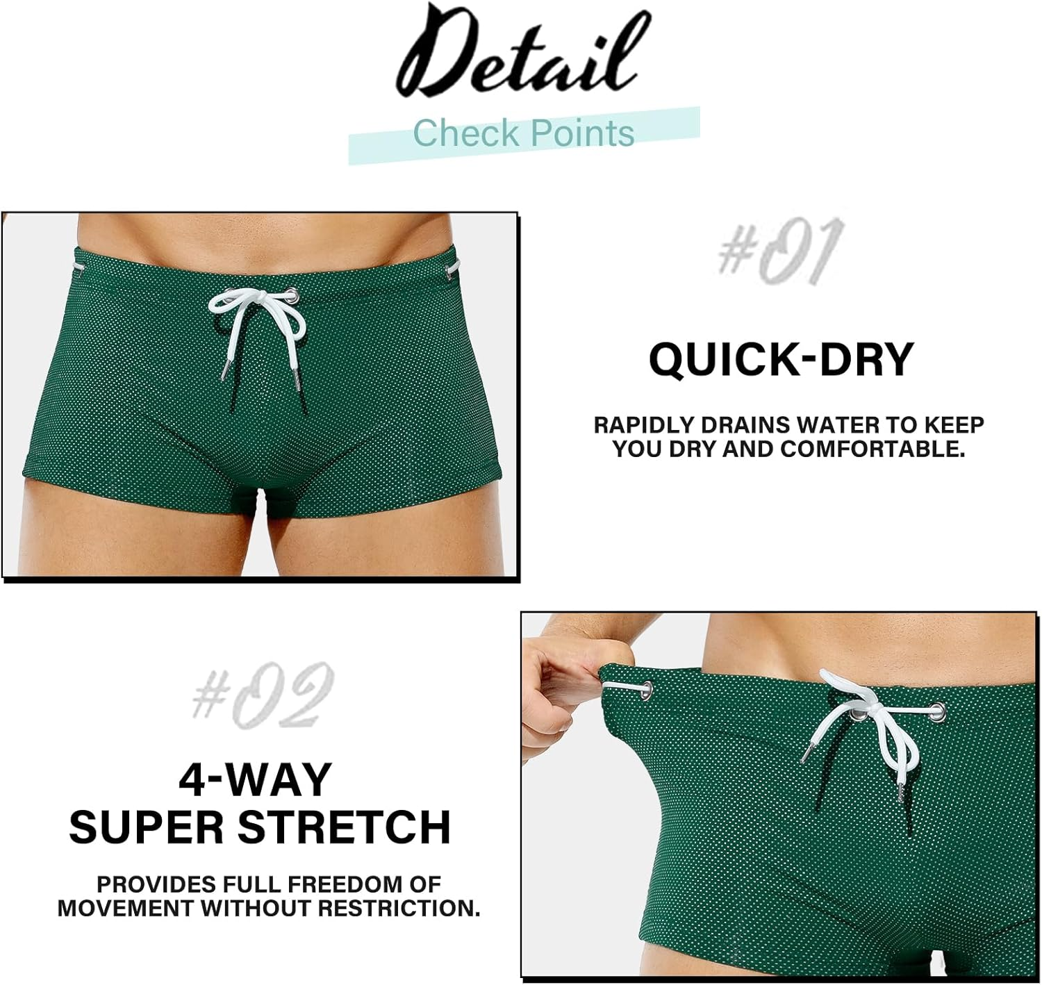 Casey Kevin Men'S Swimwear Sexy Swim Briefs Beach Bikini Sport Swimsuit Low with Drawstring AK2199 1Pcs image number 4