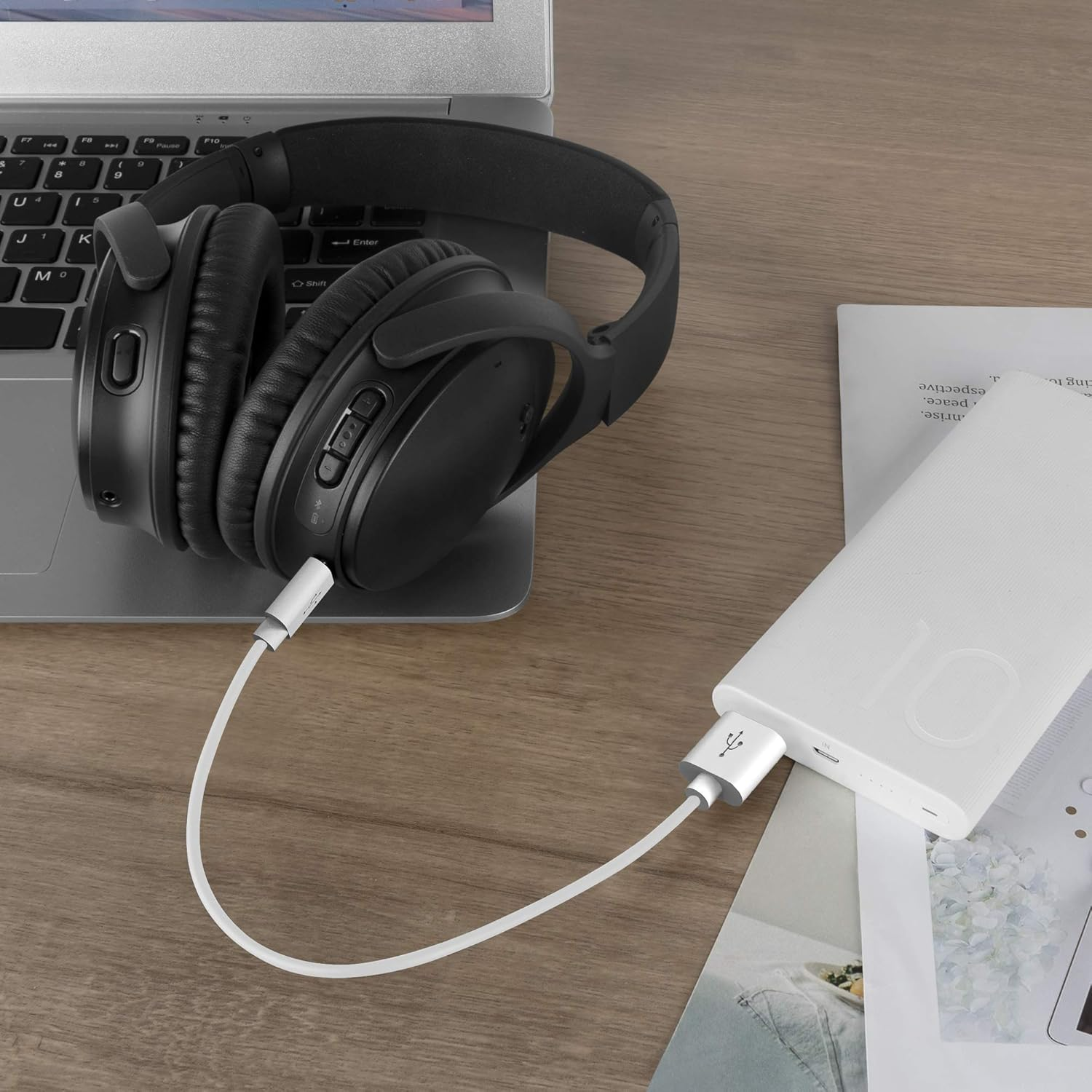 Geekria USB Headphones, Earbuds Short Charger Cable Compatible with Bose QC 35 II, QC 35, QC 25, Soundlink, USB to Micro-Usb Replacement Power Charging Cord (1 Ft / 30 Cm 2 Pack) image number 5