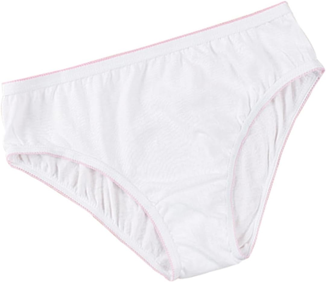 Minkissy Disposable Underpants Underwear Panties Women 2Pcs Cotton Breathable Single Use for Travel Daily Pregnant Postpartum Business Trip Size XL White image number 6