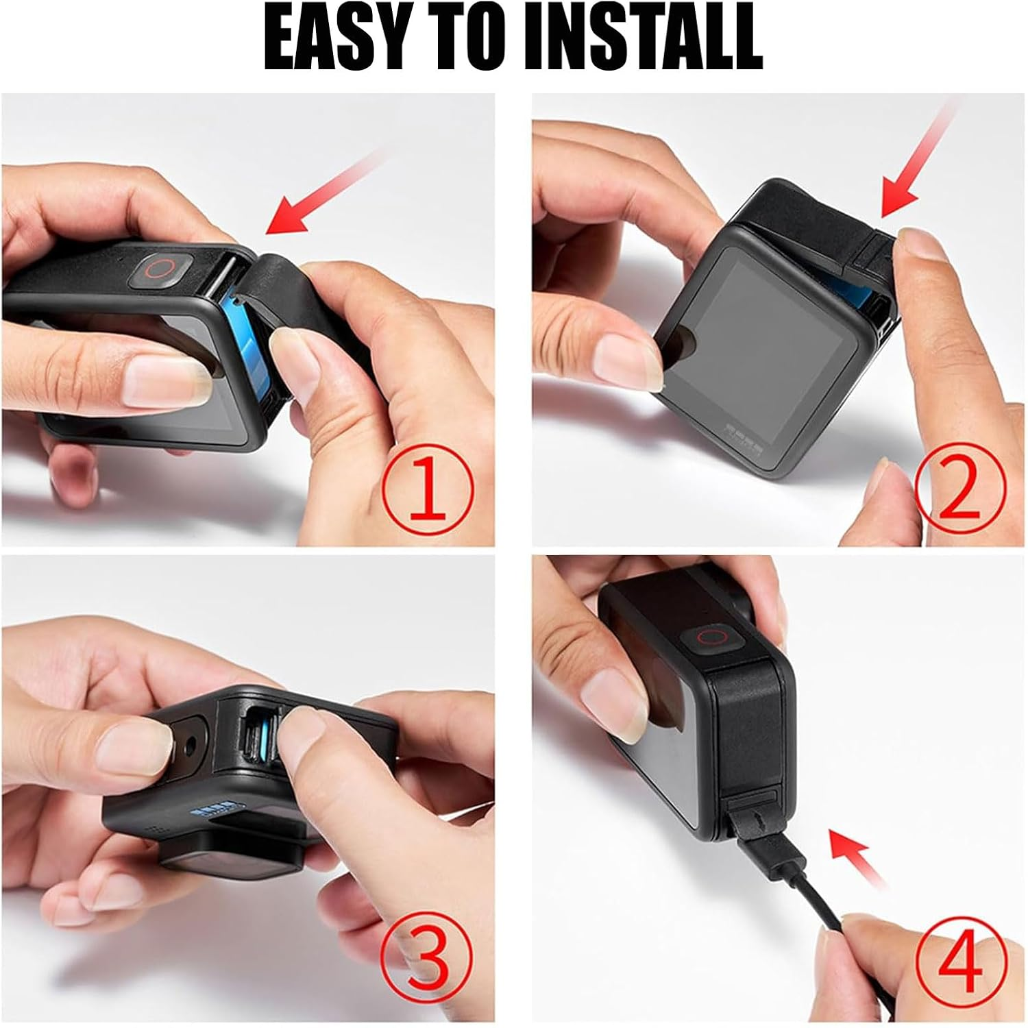 Replacement Battery Cover for G0Pro 9/10/11/12/13, Sports Camera Battery Cover, Removable Battery Cover with Type-C Charging Port for G0Pro, Replacement Protective Case Side Cap G0Pro Battery Dust image number 5