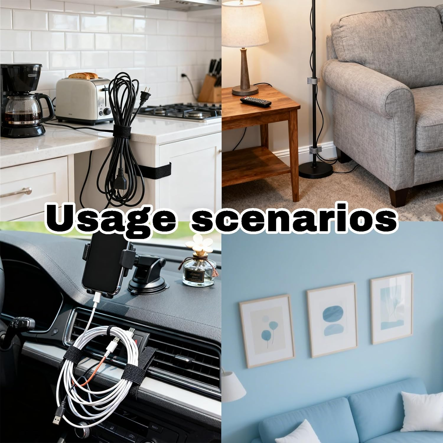 Surnavik Velcro Strips, 3M Velcro Strips - 24 Pcs Heavy Duty Adhesive Velcros Strip & Dots for Home, Office, Couch Cushions, Carpets, Pedal Boards & Walls，10 X 2.5 CM image number 2