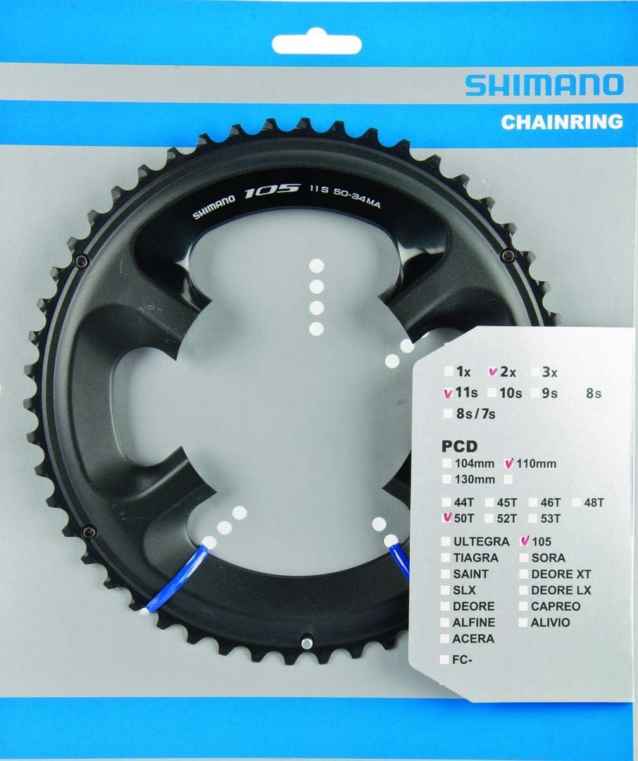 Shimano Chainring 50T-MA 105 FC-5800 for 50-34T Black image number 2